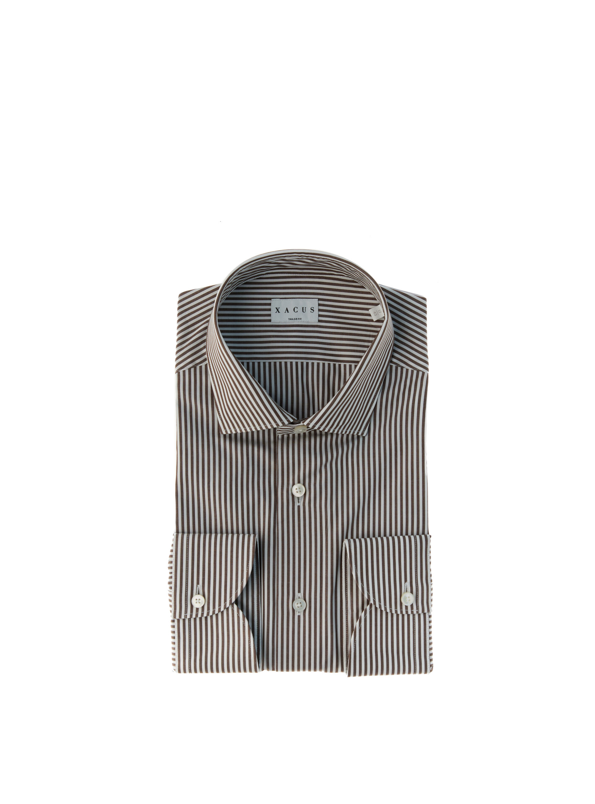 XACUS Camicia a righe MARRONE