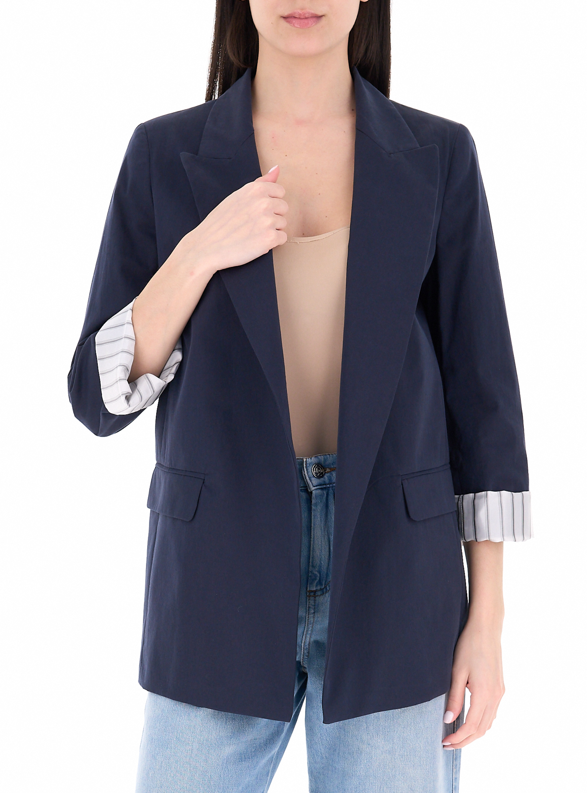 Blazer in cotone BLU NAVY 40