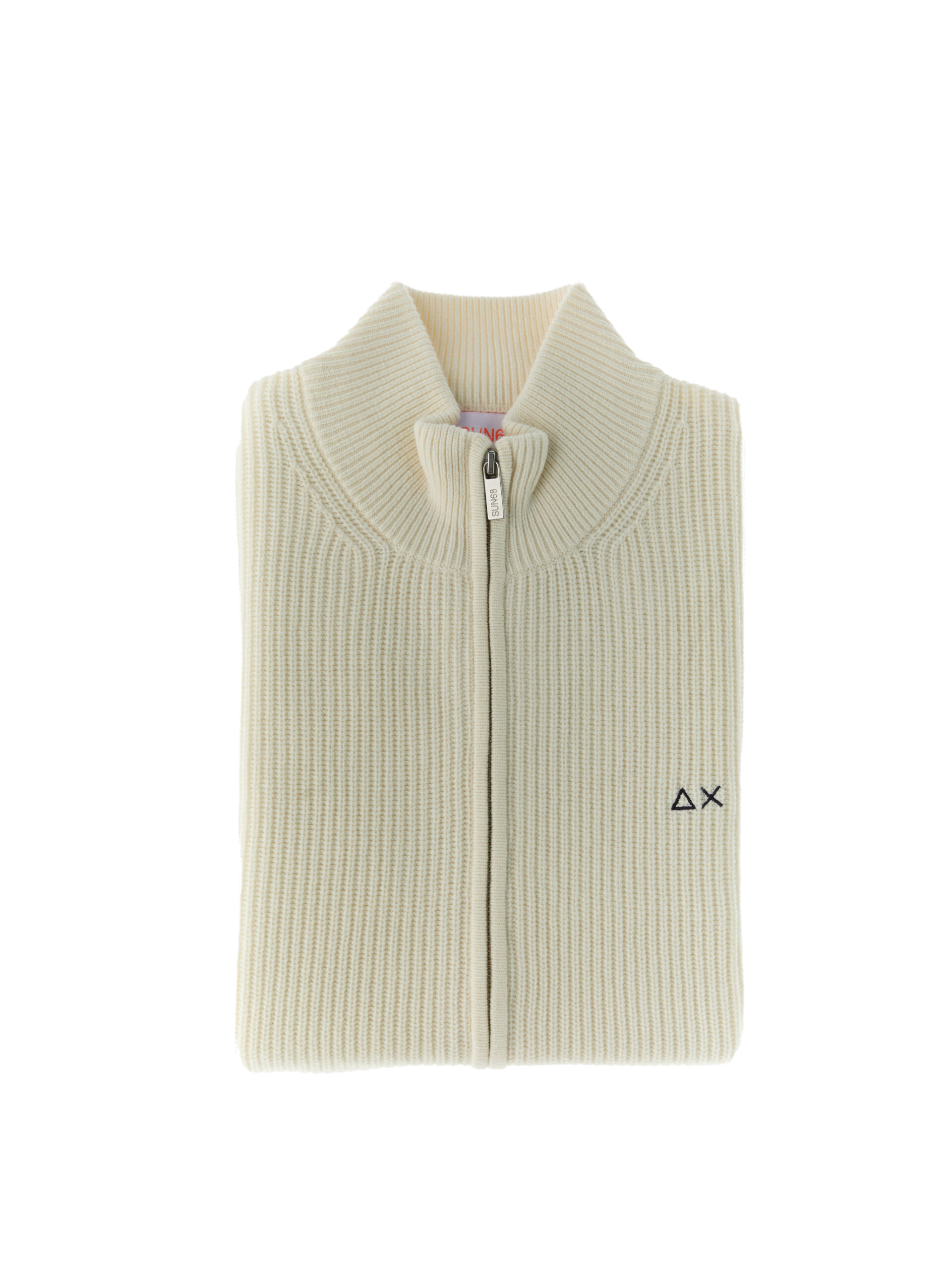SUN68 Cardigan con zip PANNA XL