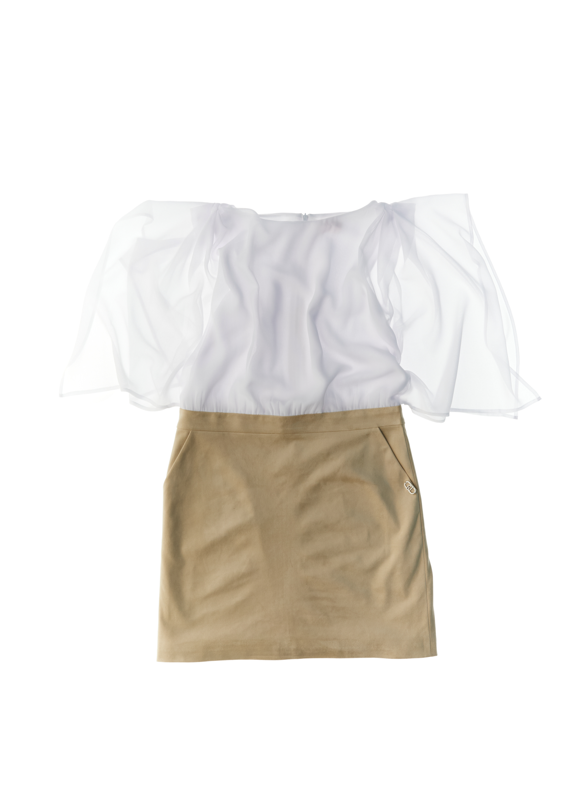 Abito con tulle JUNIOR BEIGE M
