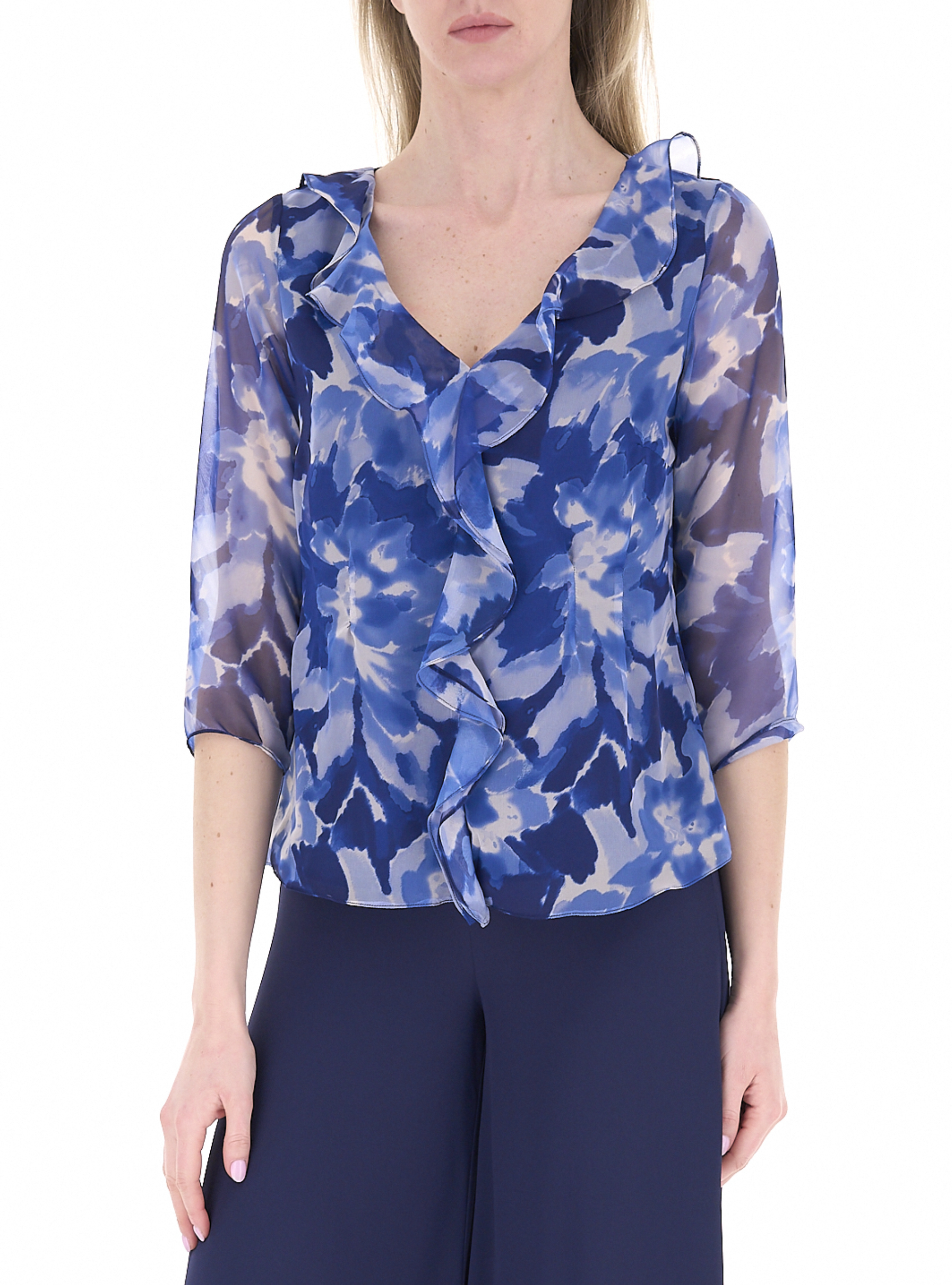 LINKS Blusa con volants BLU