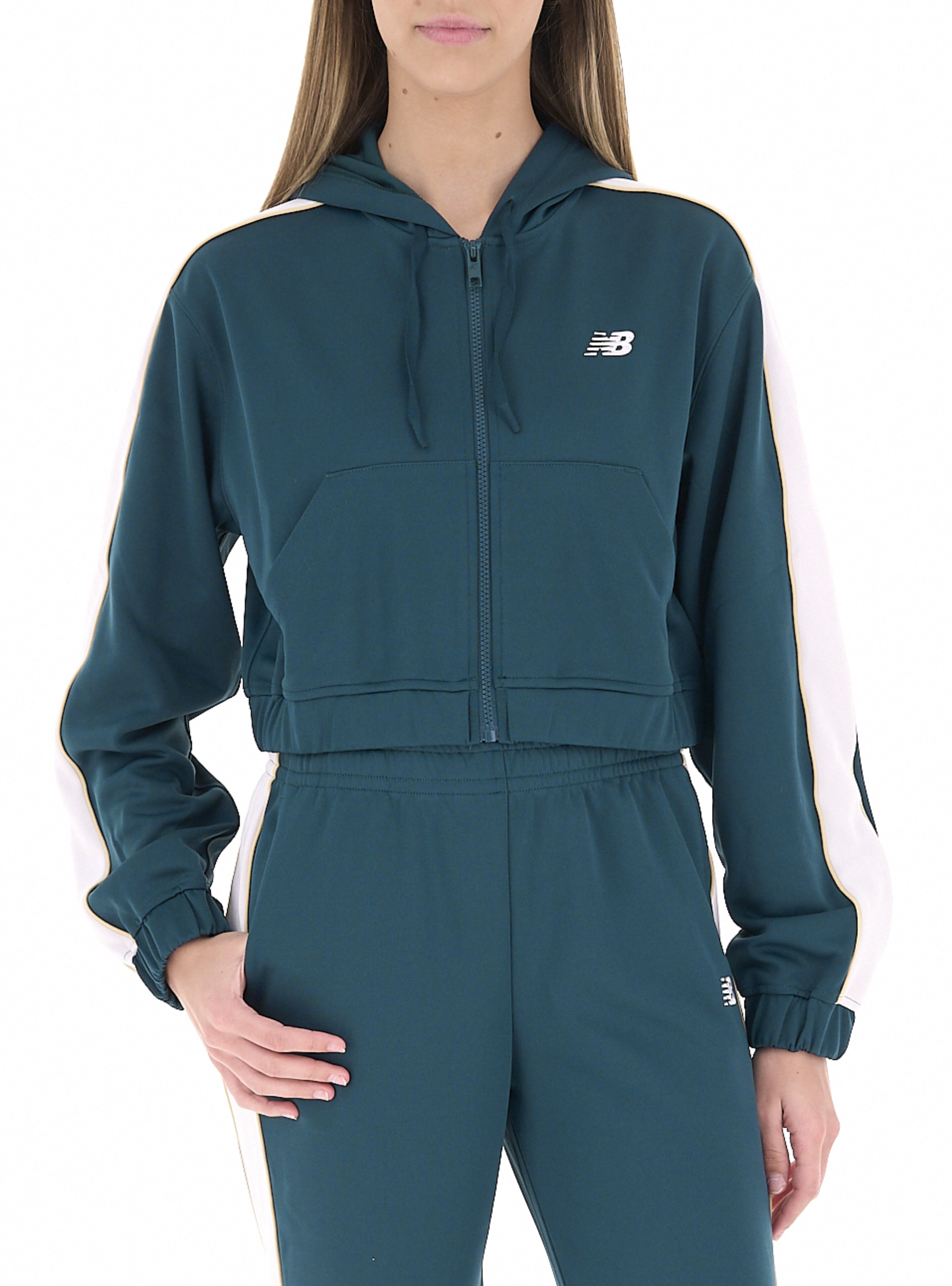 Felpa con zip PETROLIO S