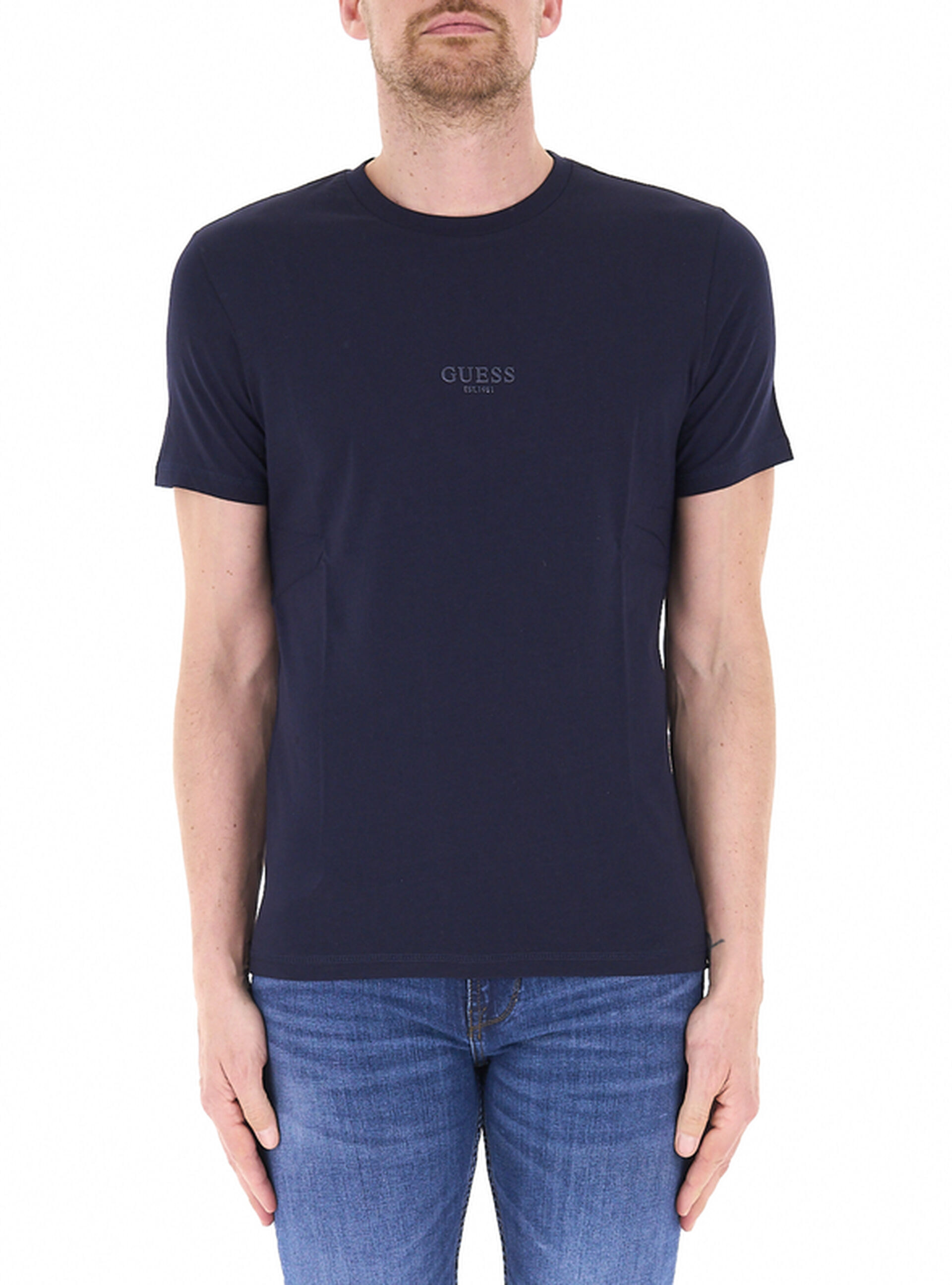 Guess T-shirt girocollo BLU NAVY L