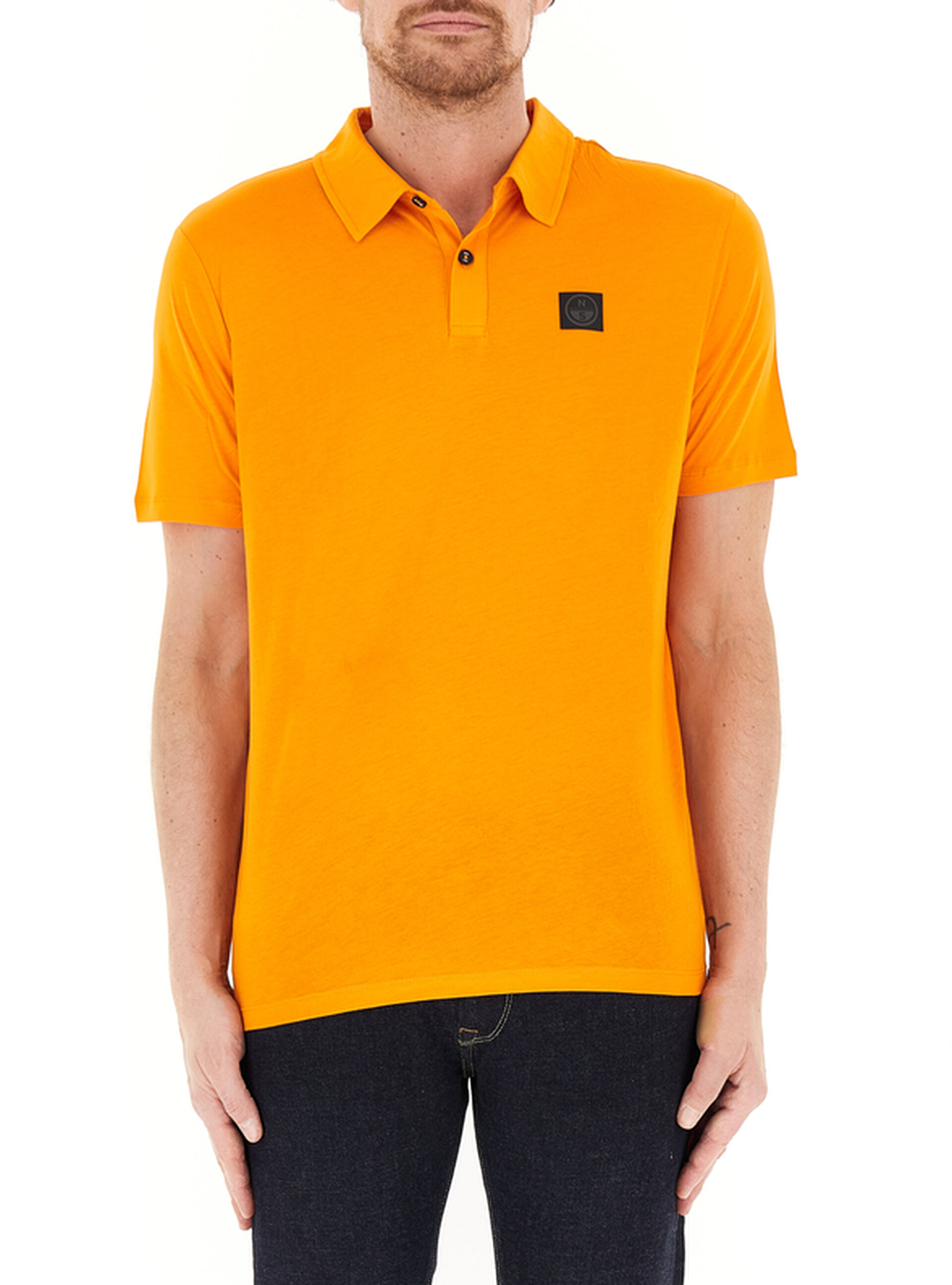 Polo misto cotone ARANCIO CHIARO