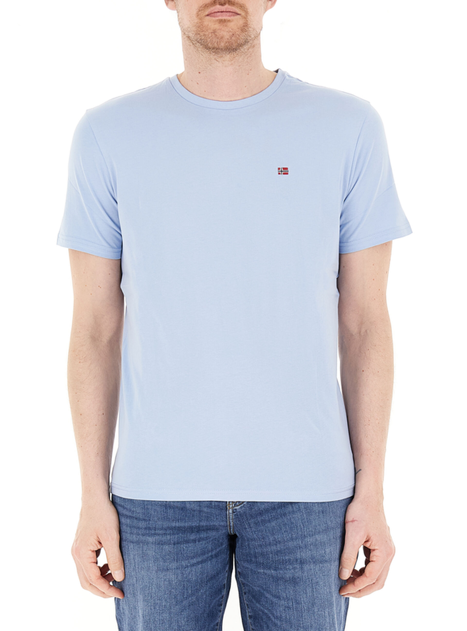 T-shirt girocollo AZZURRO OXFORD