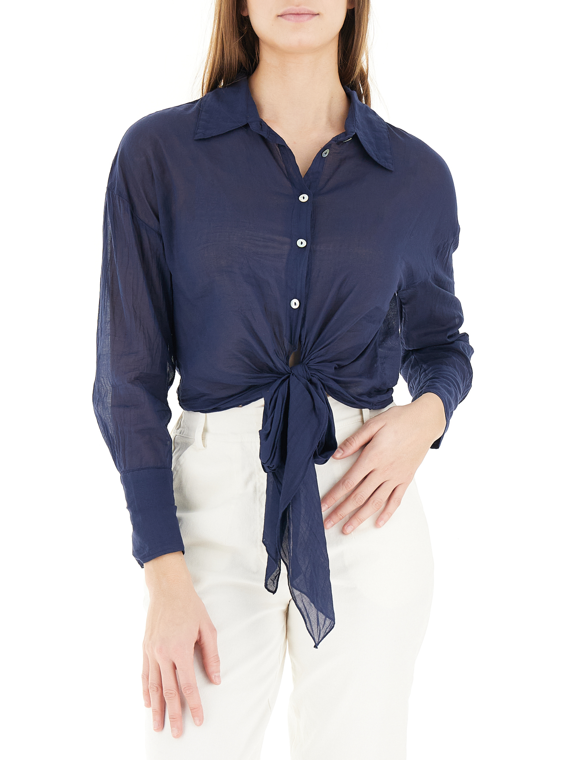 KOCCA Camicia con fiocco BLU NAVY