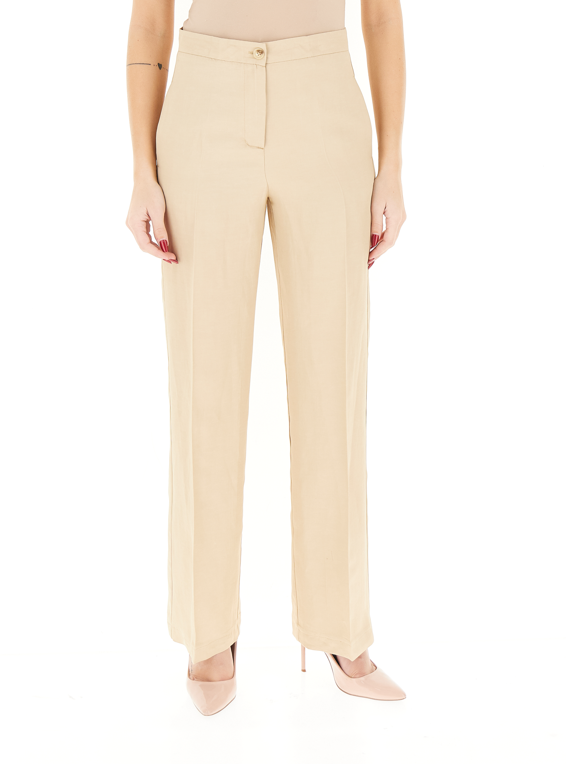 Pantalone misto viscosa BEIGE M