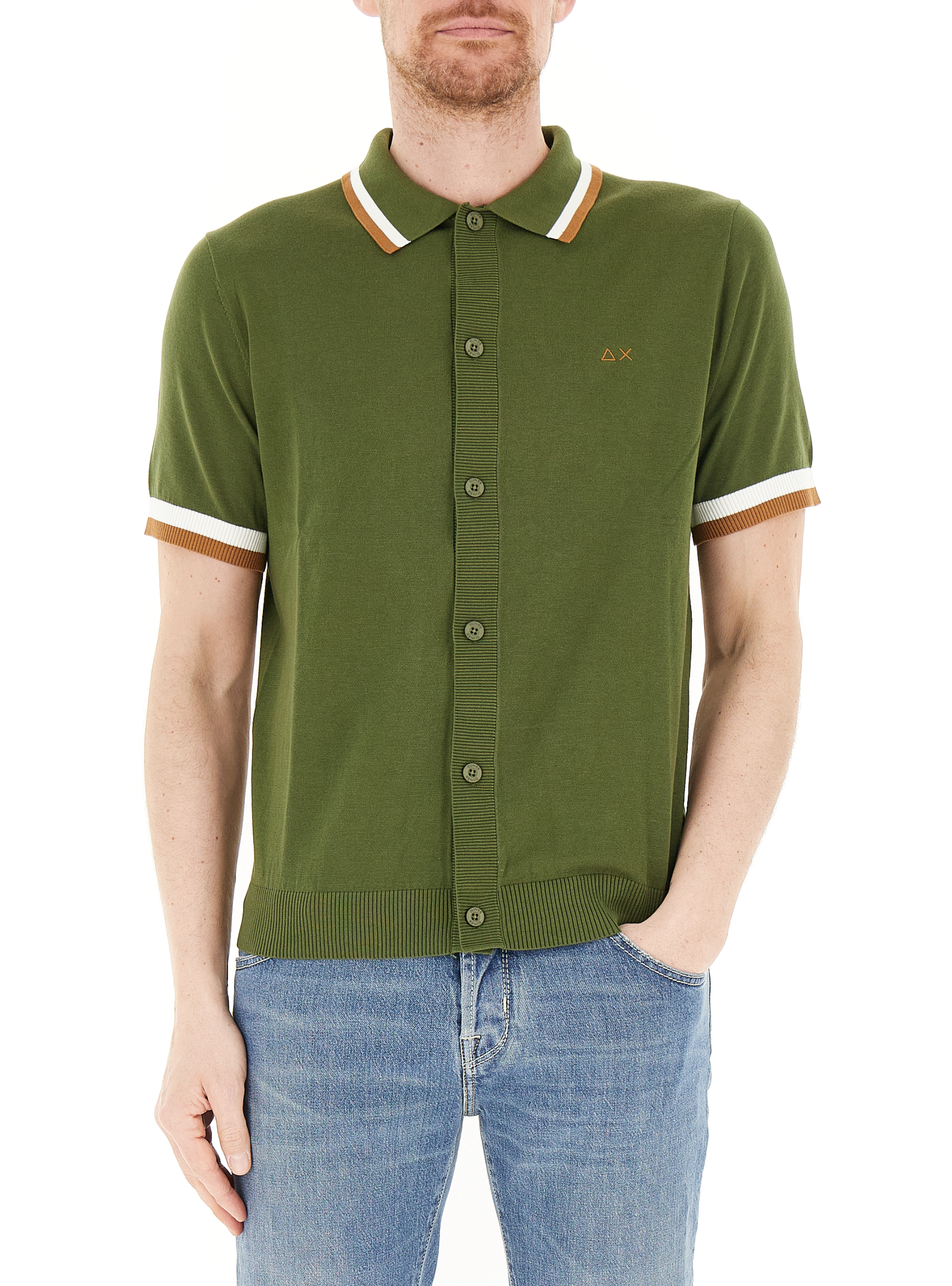 Polo con bottoni VERDE OLIVA L