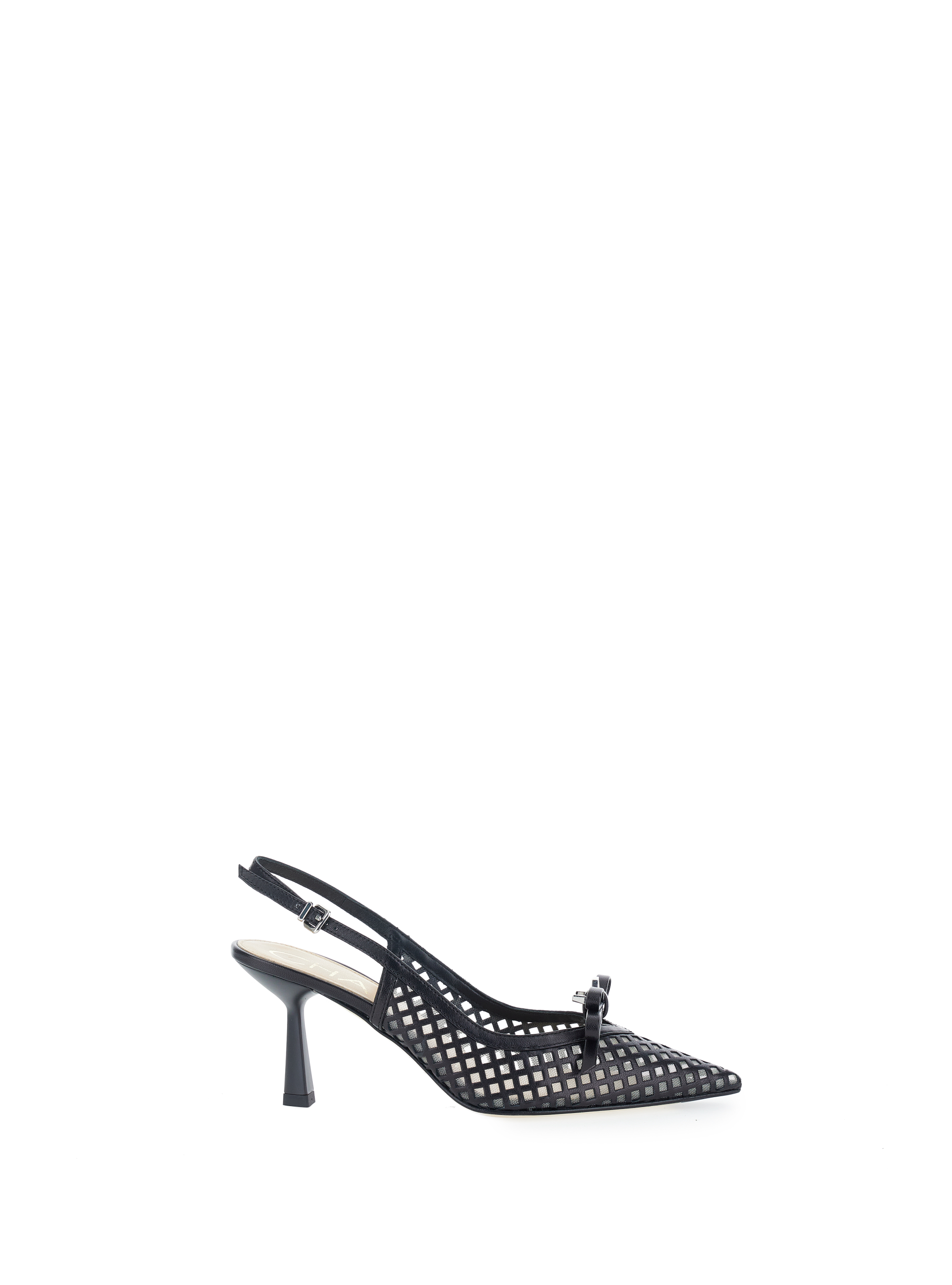 Décolleté slingback rete NERO