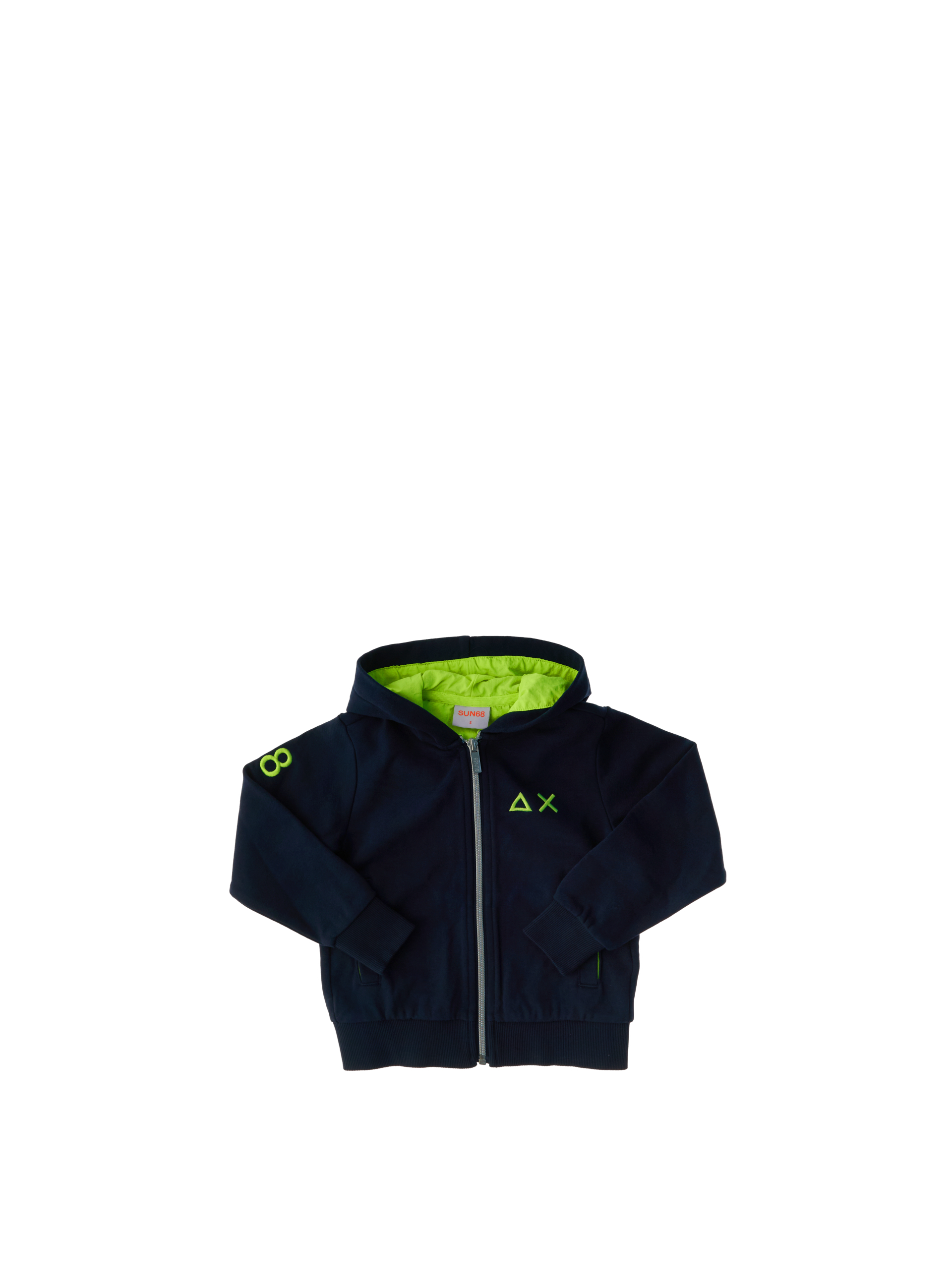 SUN68 Felpa con zip BLU NOTTE 12A