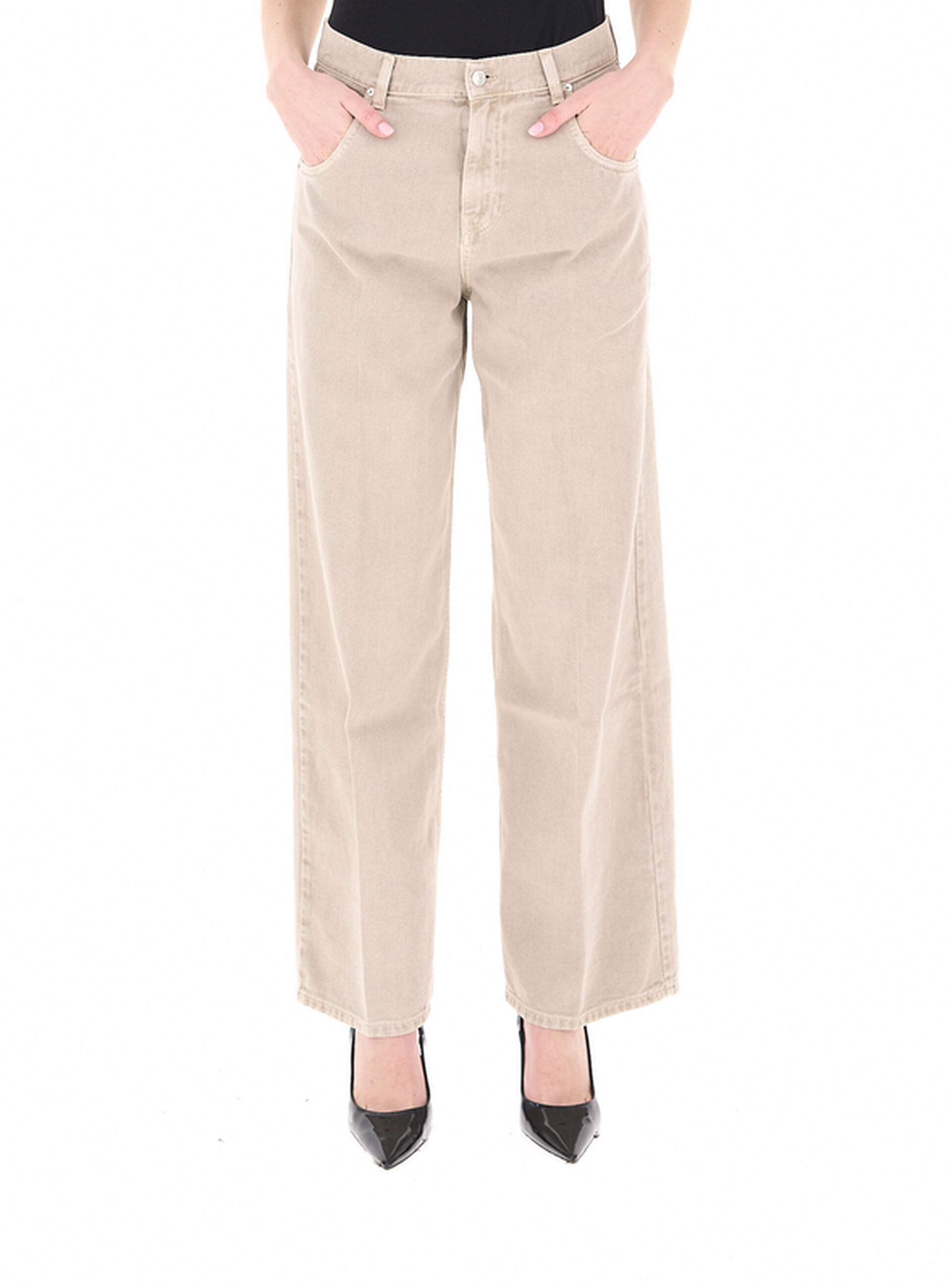 VICOLO Jeans a palazzo BEIGE XS
