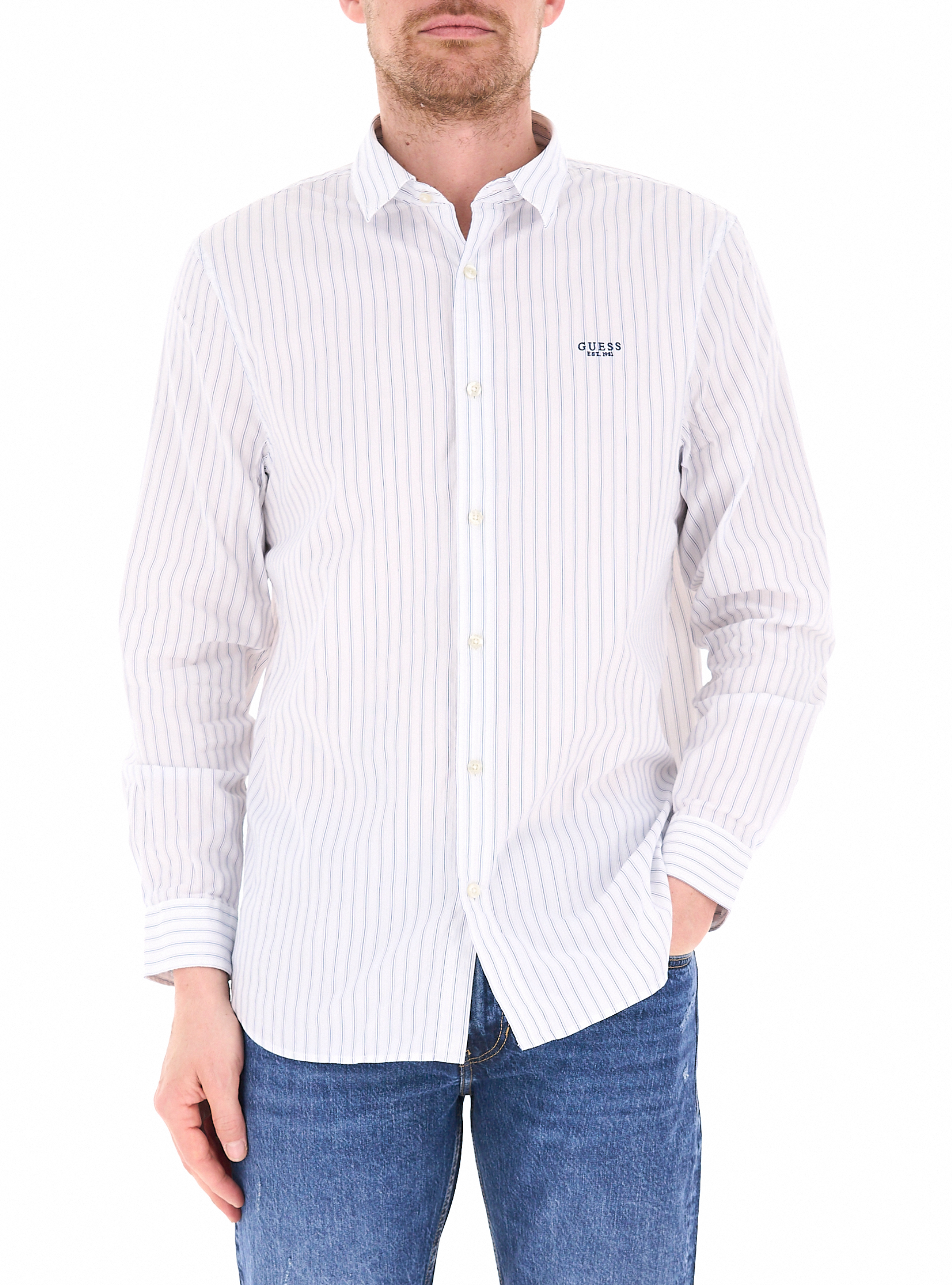 Guess Camicia a righe PANNA M
