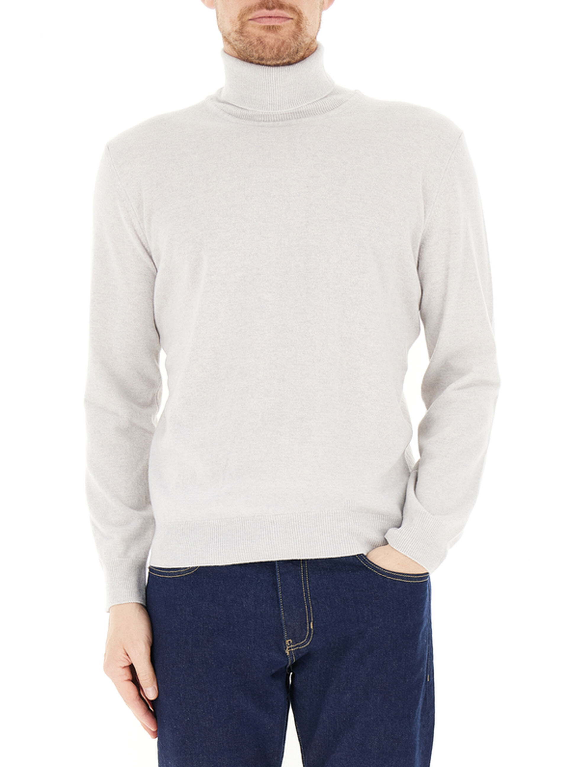 Dolcevita lana cashmere GRIGIO GHIACCIO XL