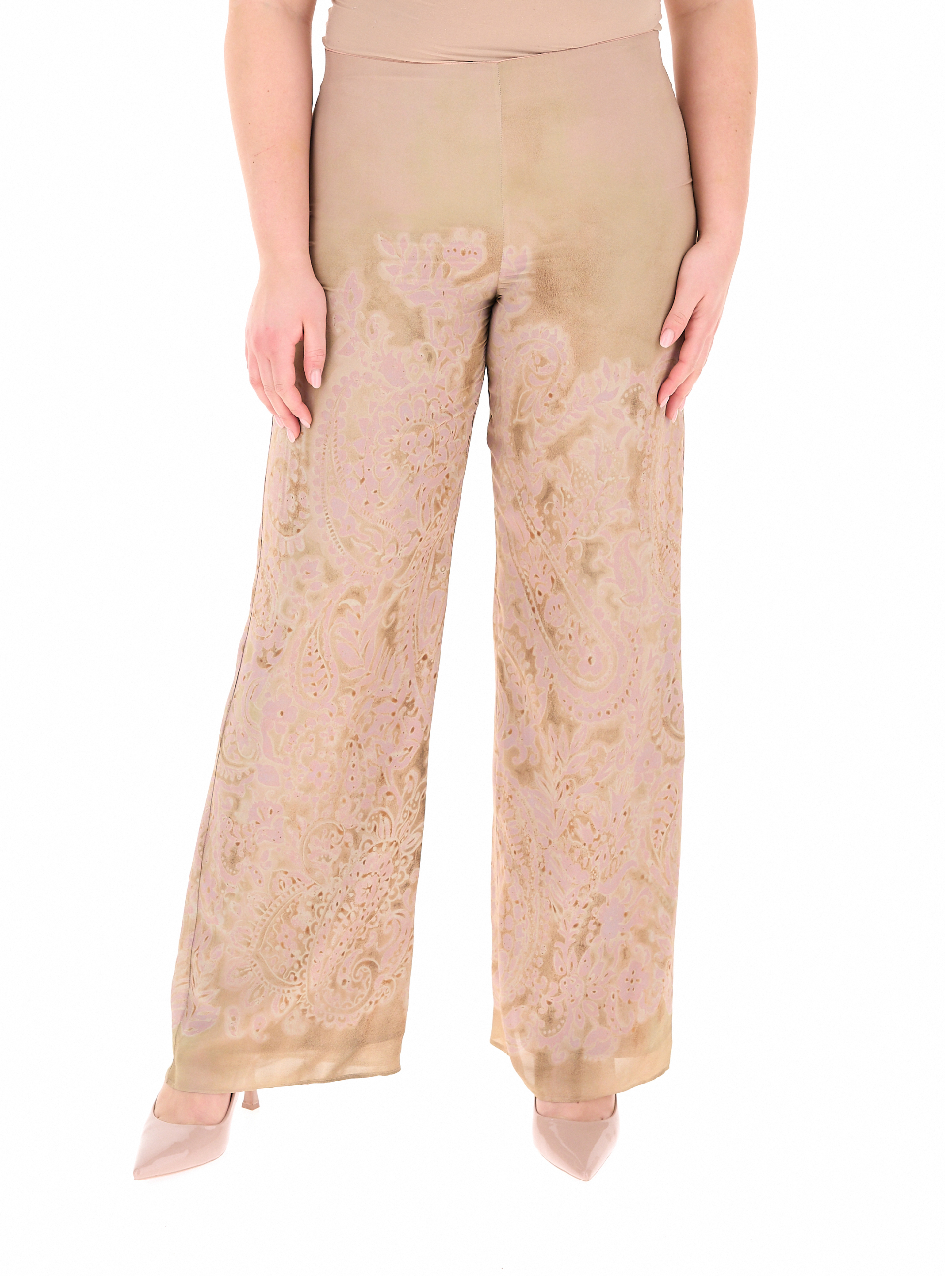 Pantalone in viscosa ROSA CARNE