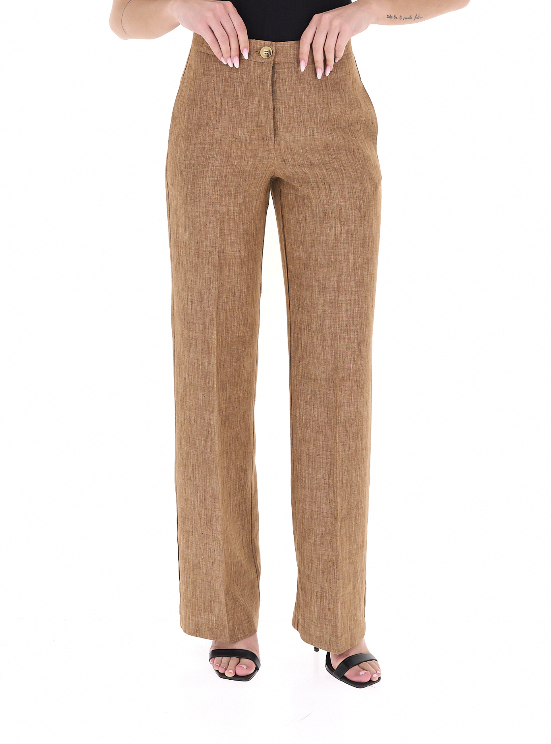 VICOLO Pantalone a palazzo TABACCO