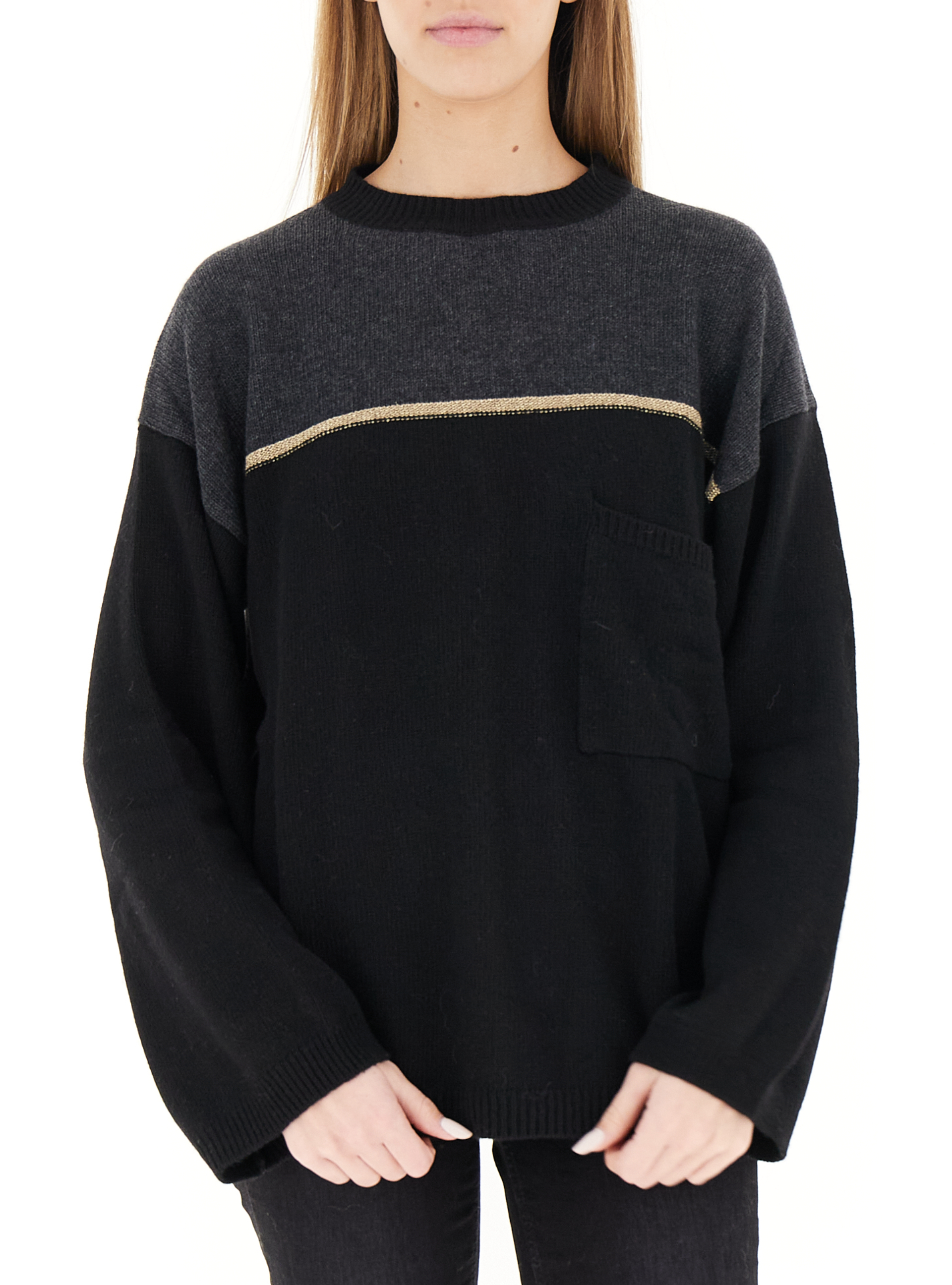 Maglione misto cashmere NERO