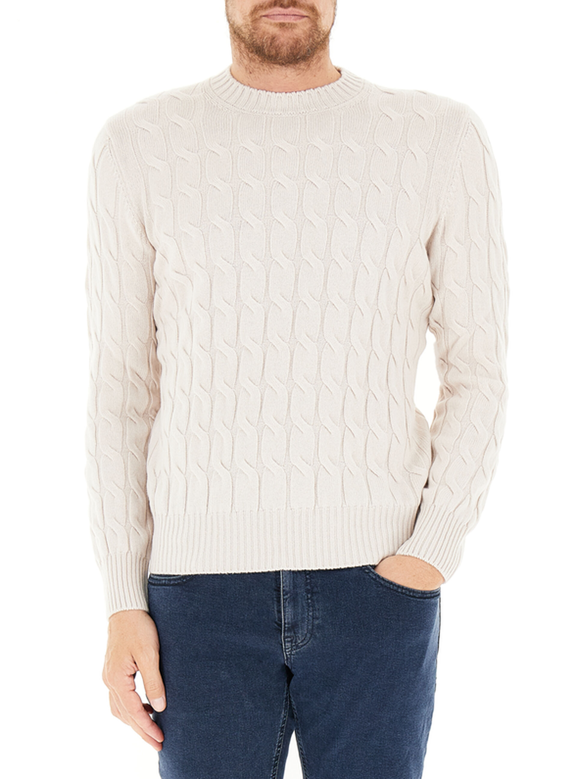 Maglione con trecce BURRO