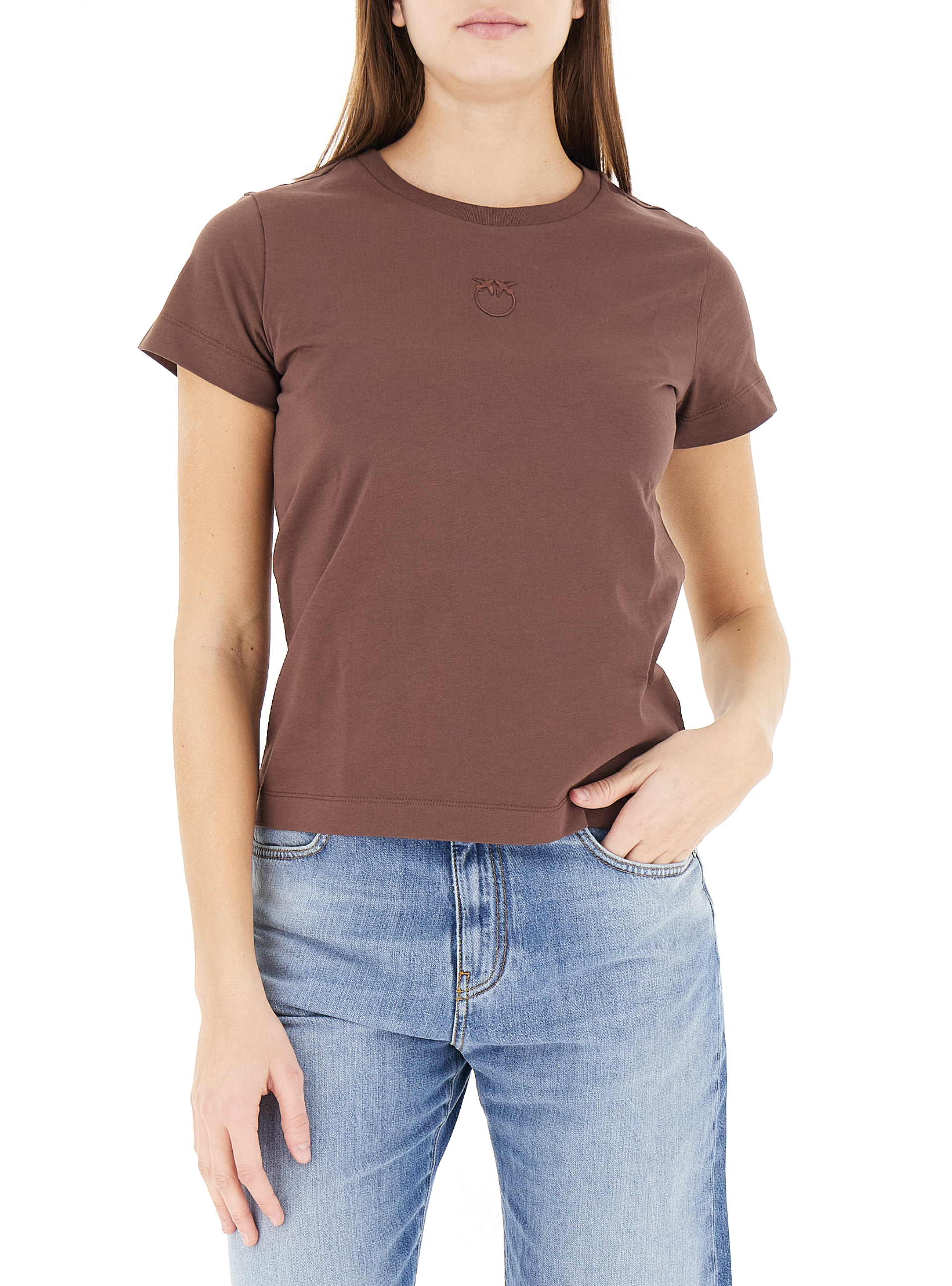 Pinko T-shirt girocollo MARRONE