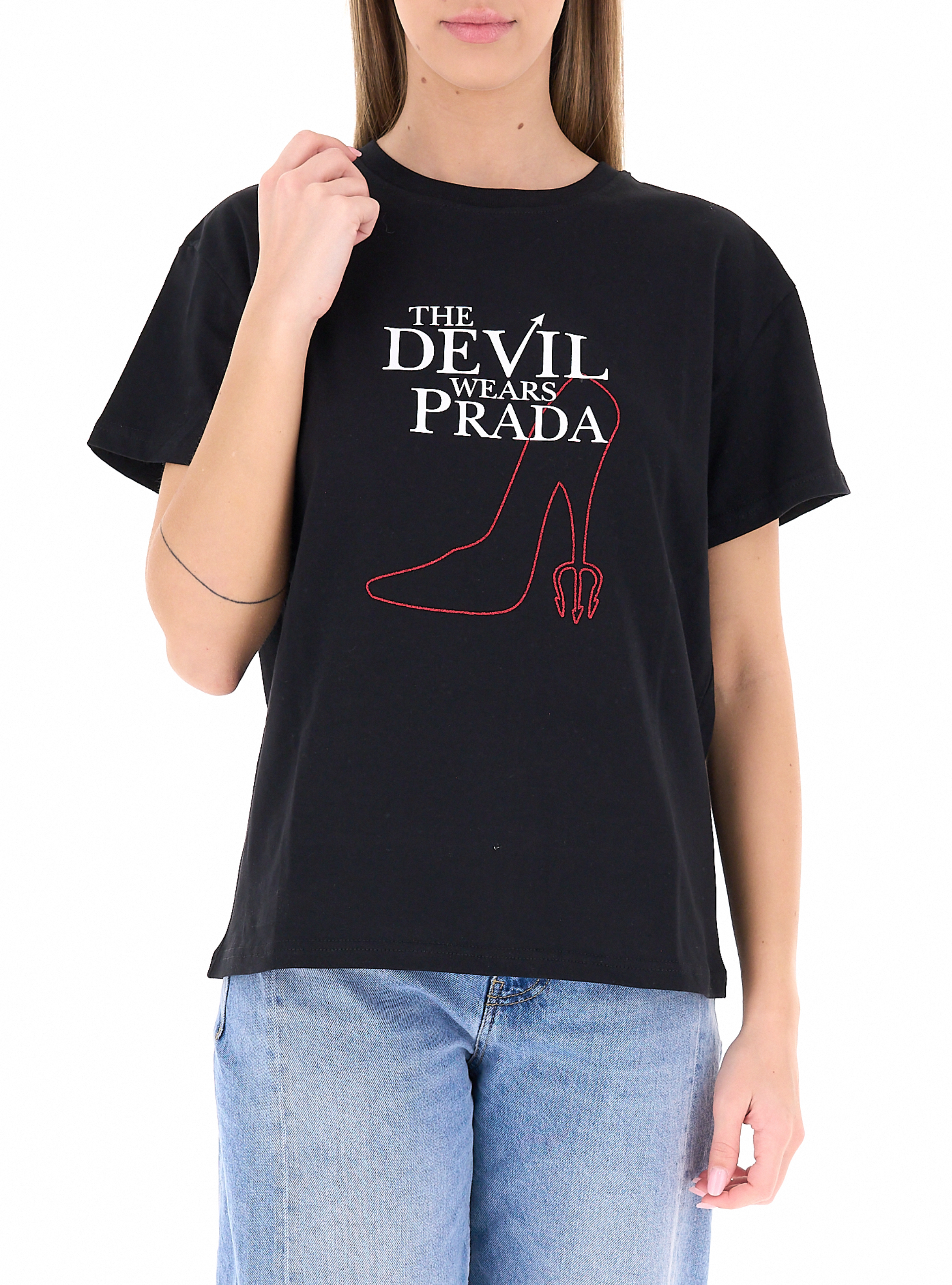 T-shirt girocollo NERO S