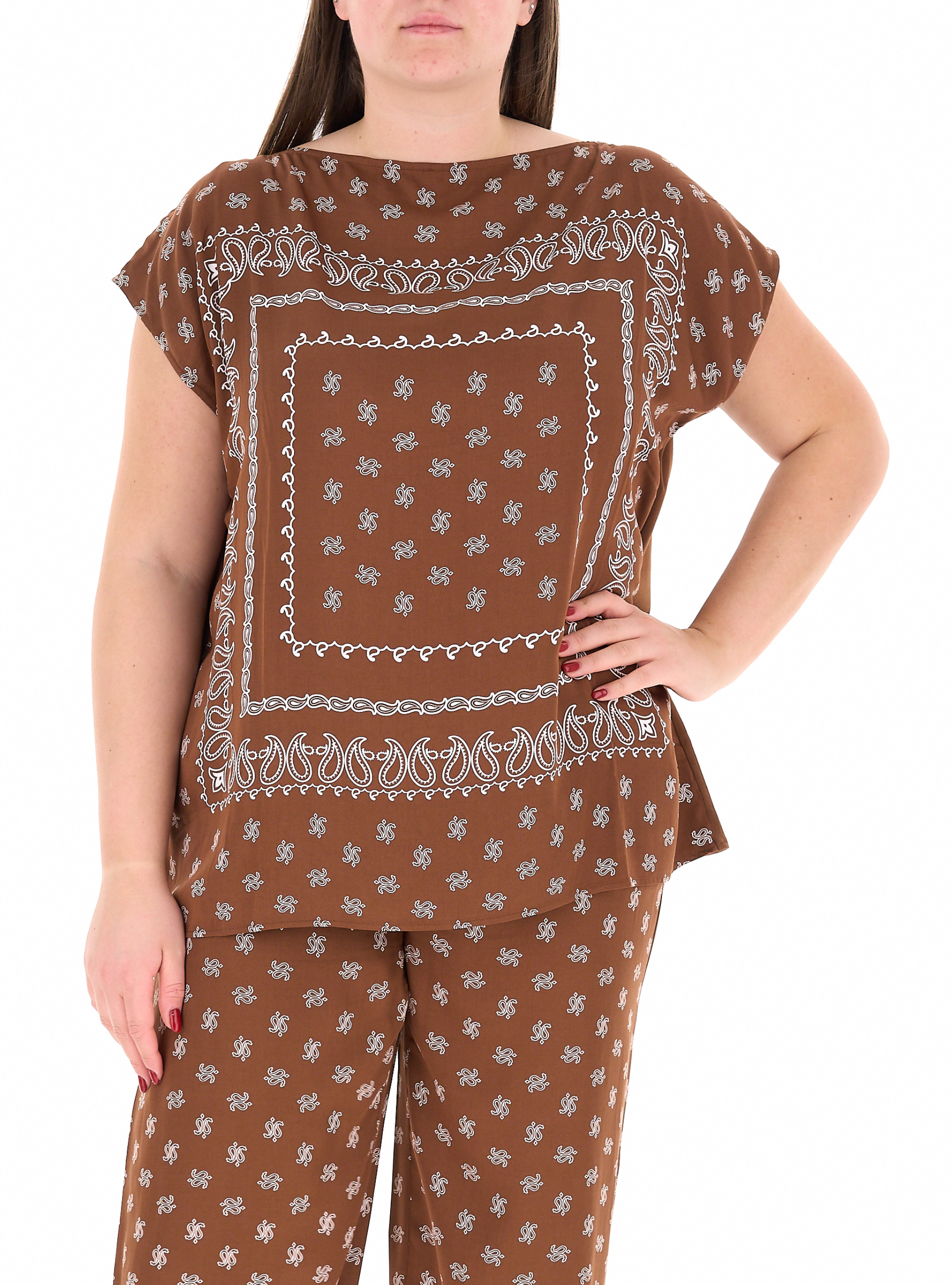 Blusa in viscosa MARRONE M
