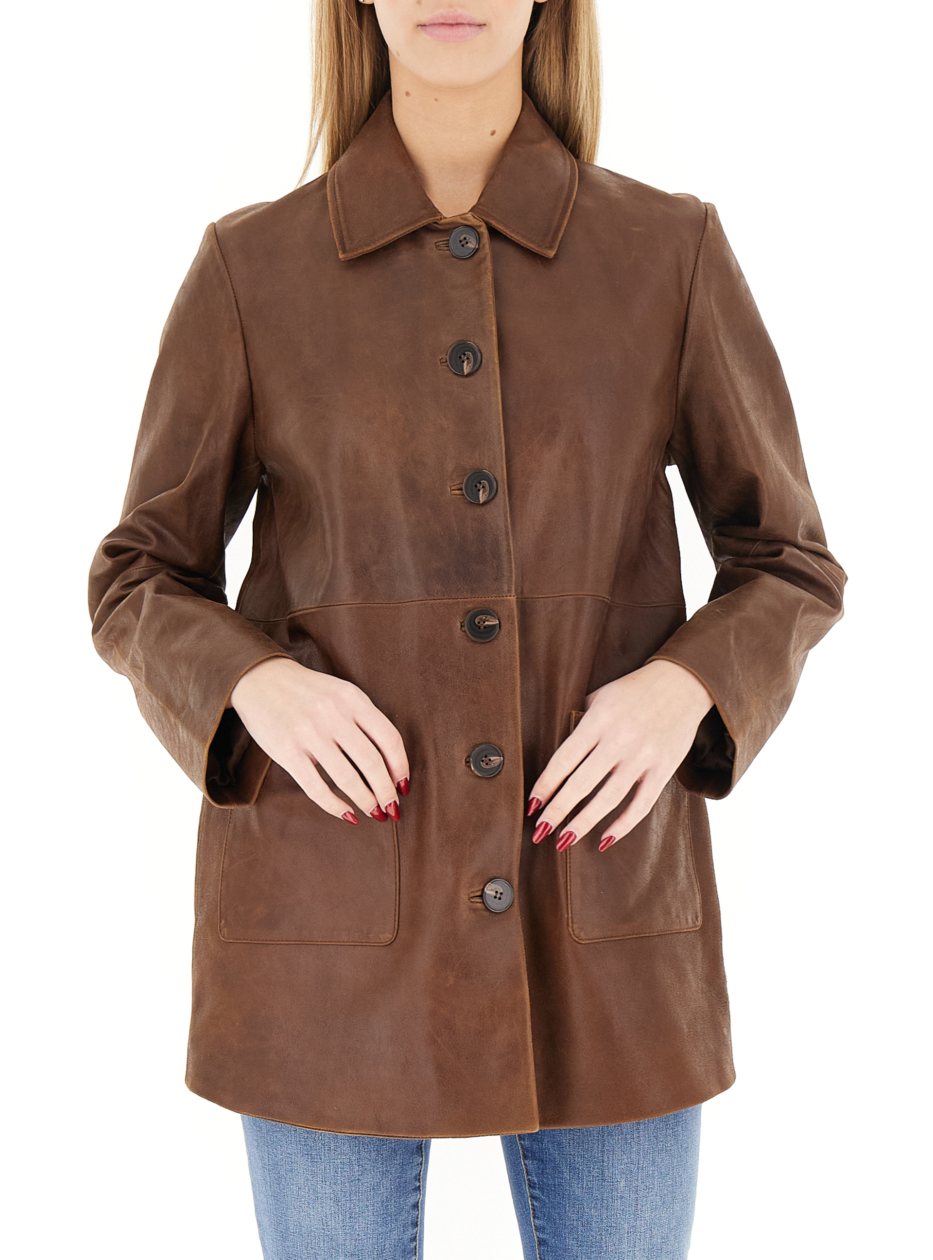 I BLUES Giacca in pelle MARRONE 42