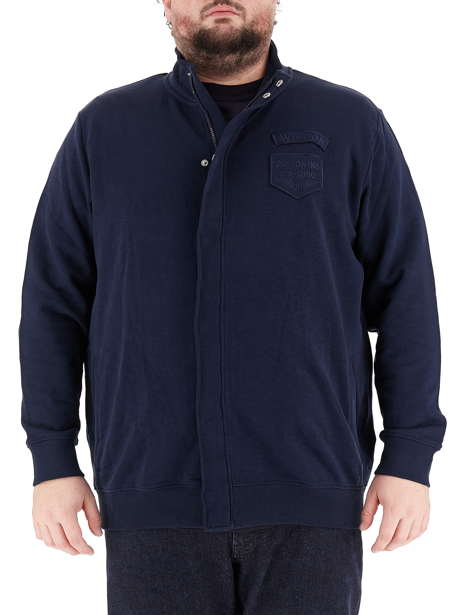 JP 1880 Felpa con zip BLU NAVY 4XL