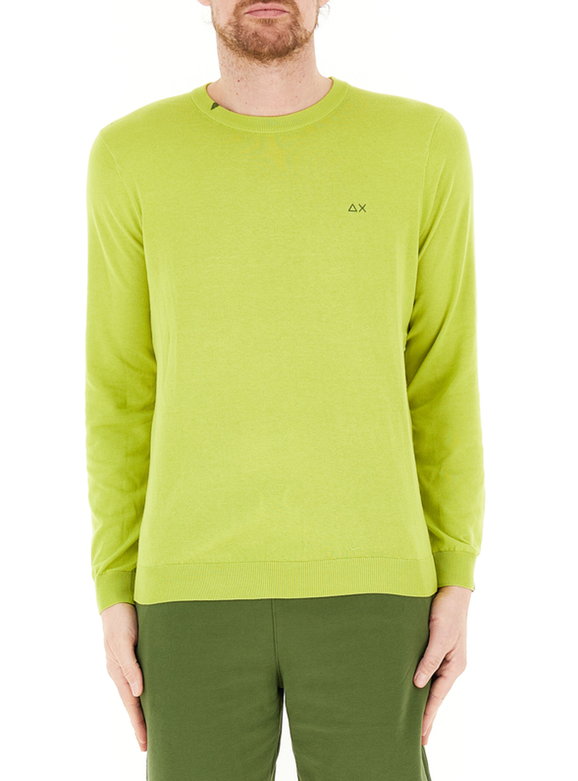 SUN68 Maglia in cotone VERDE LIME