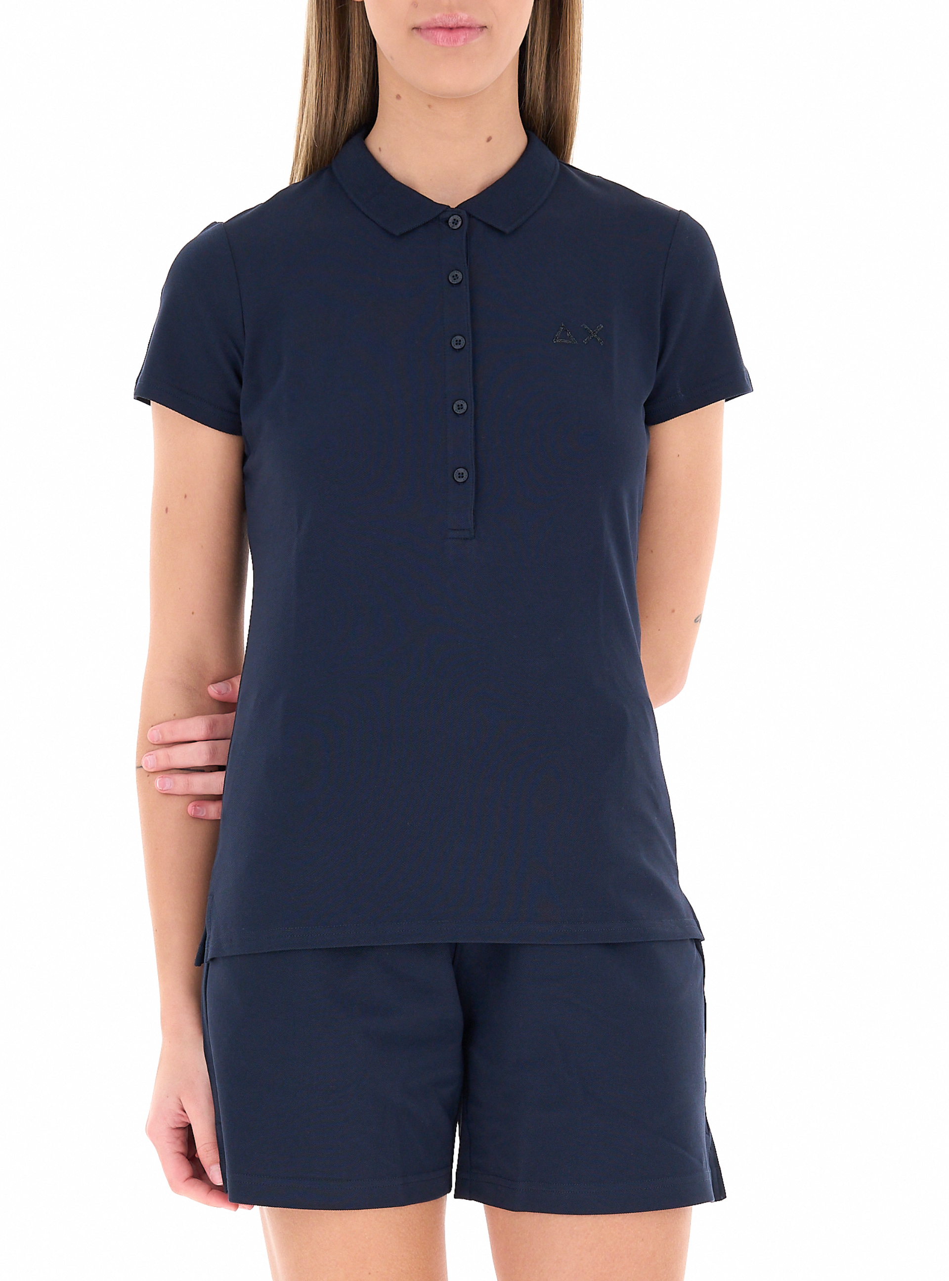 SUN68 Polo in cotone BLU NAVY