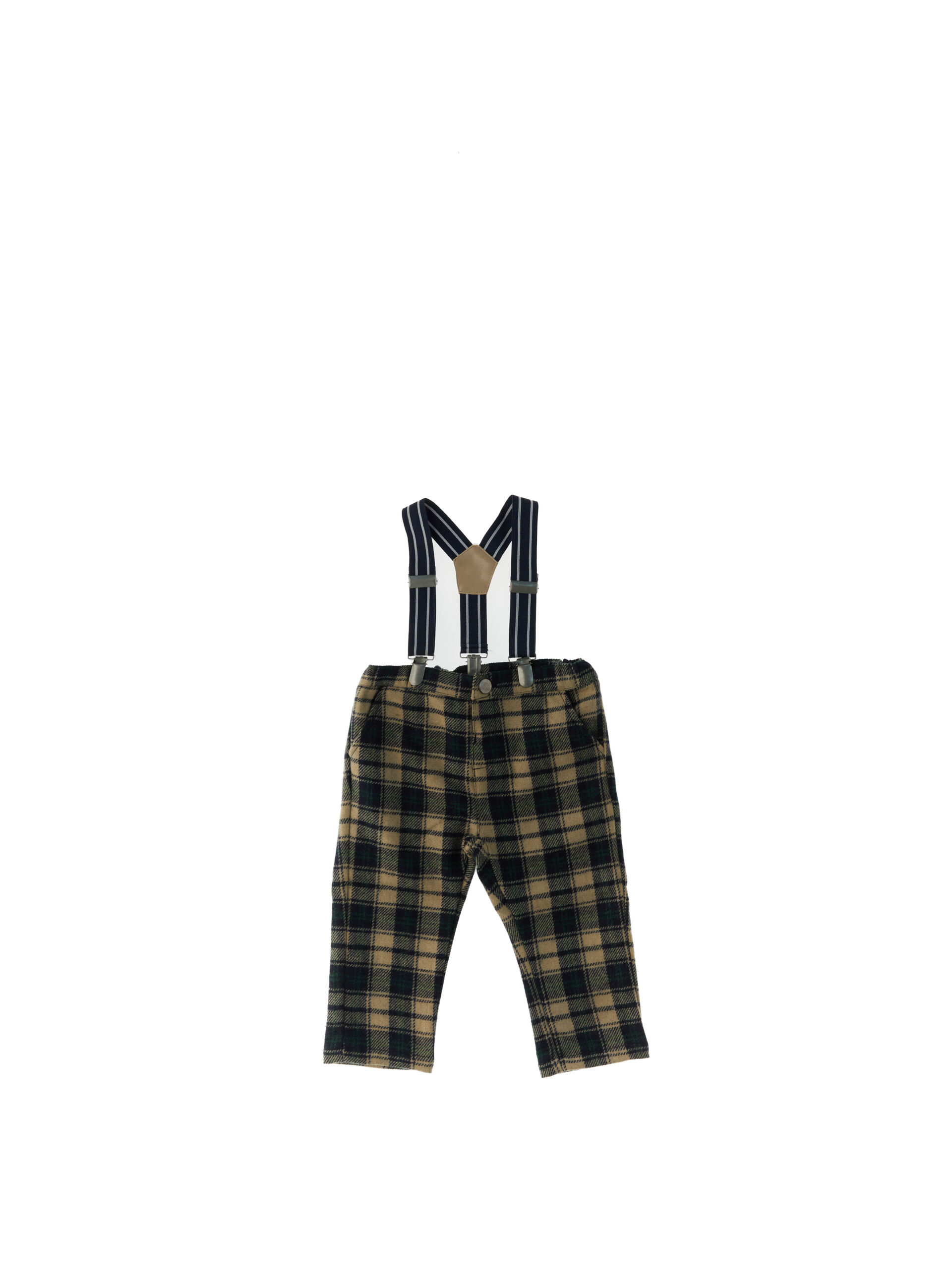 Pantalone con bretelle MARRONE