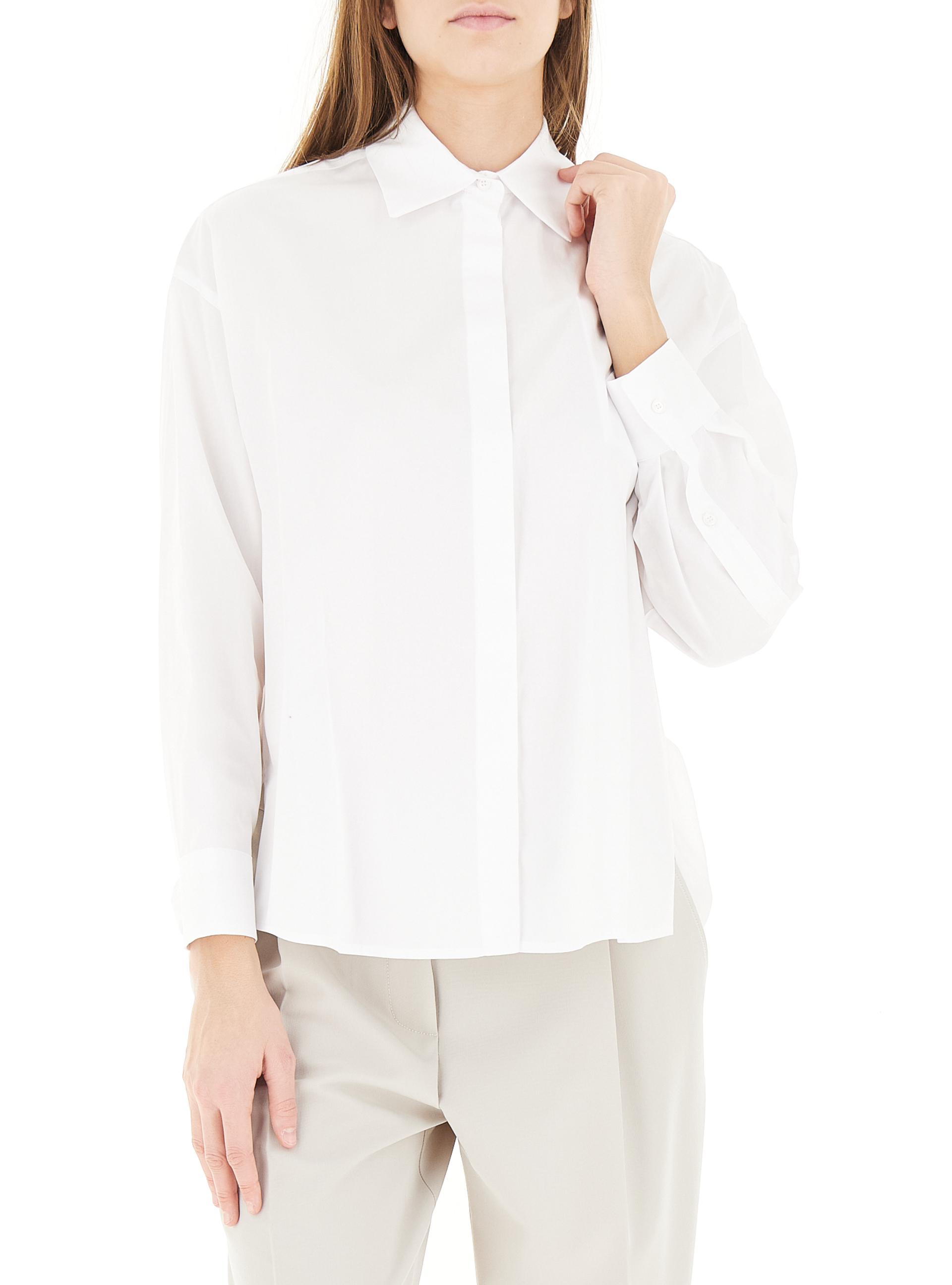 DONDUP Camicia cotone seta BIANCO
