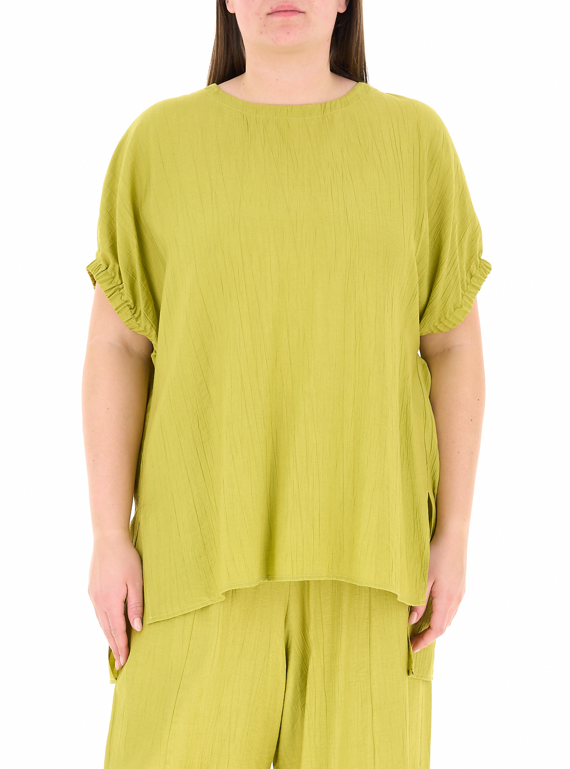 Blusa maniche corte VERDE ACIDO