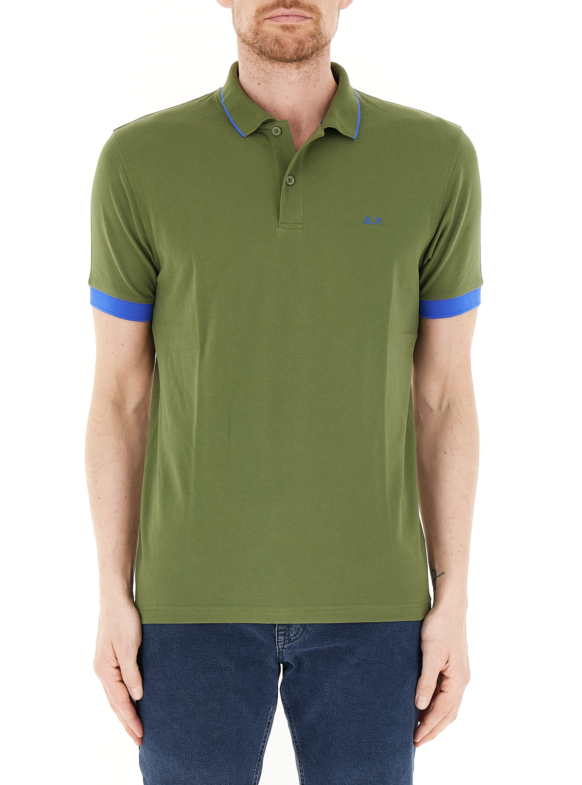SUN68 Polo in cotone VERDE OLIVA L