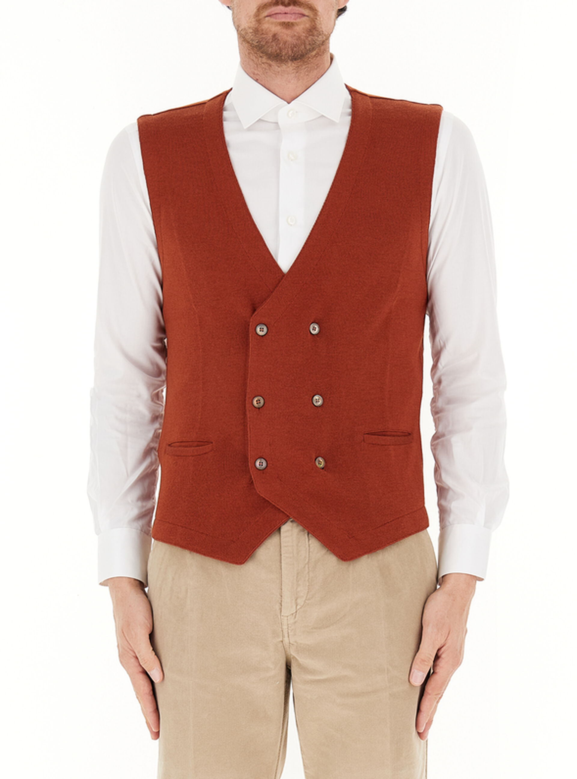GRAN SASSO Gilet doppiopetto ROSSO