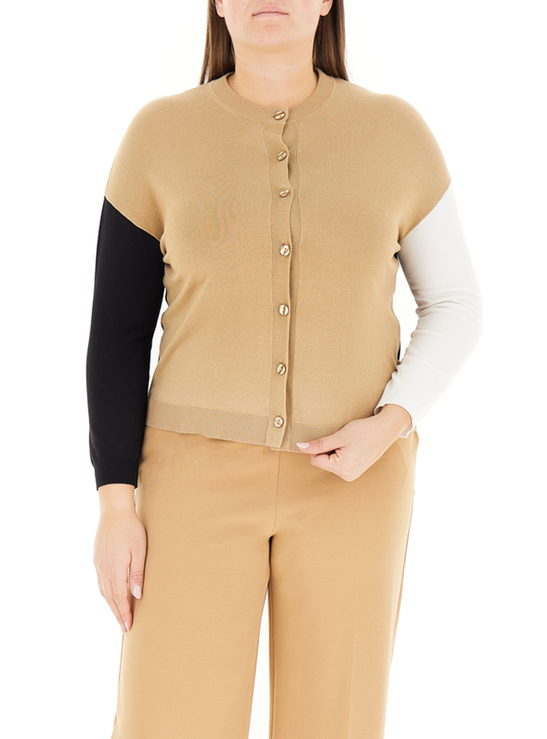 Cardigan con bottoni CAMMELLO XL