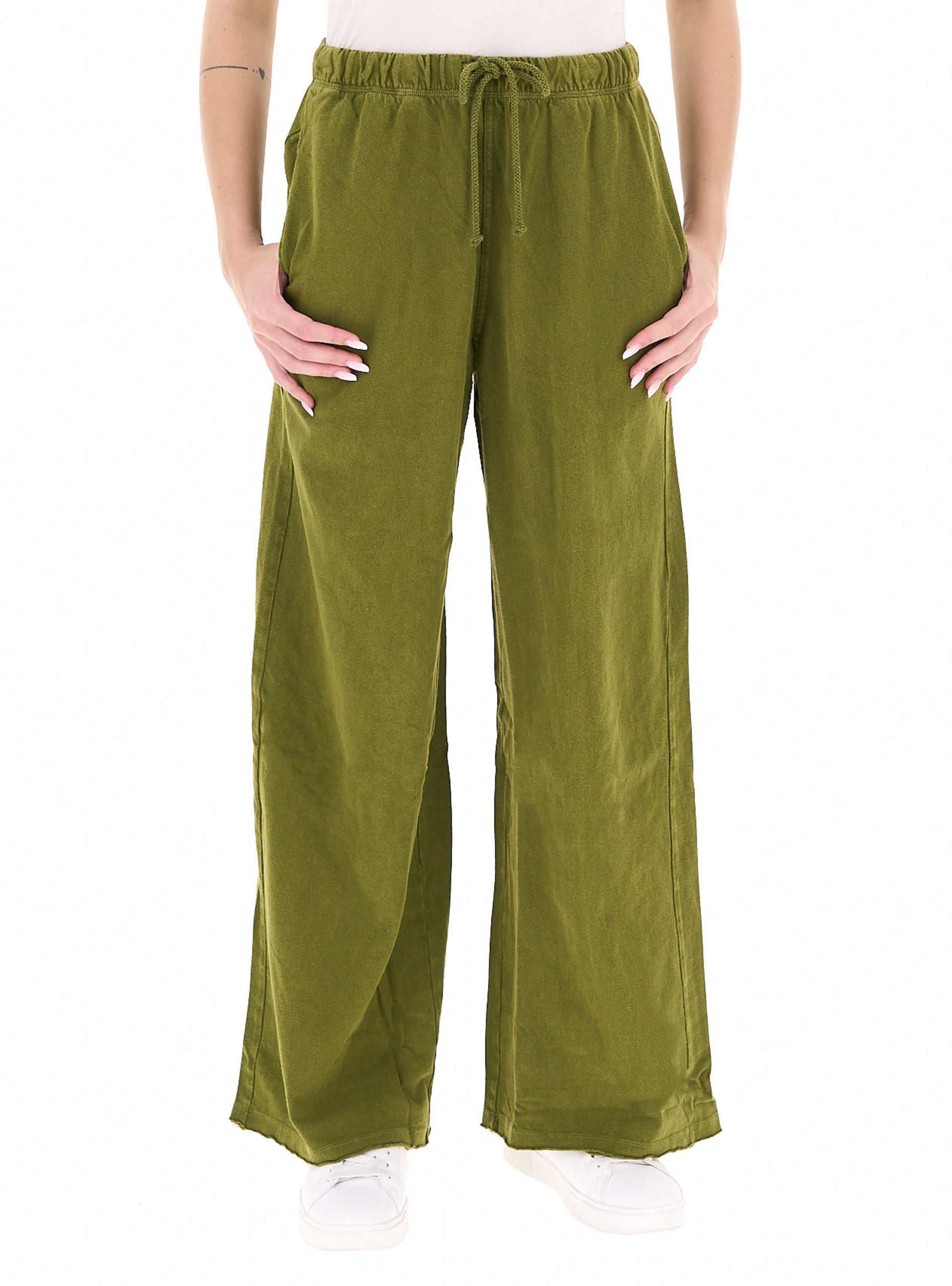 Pantalone wide leg VERDE OLIVA