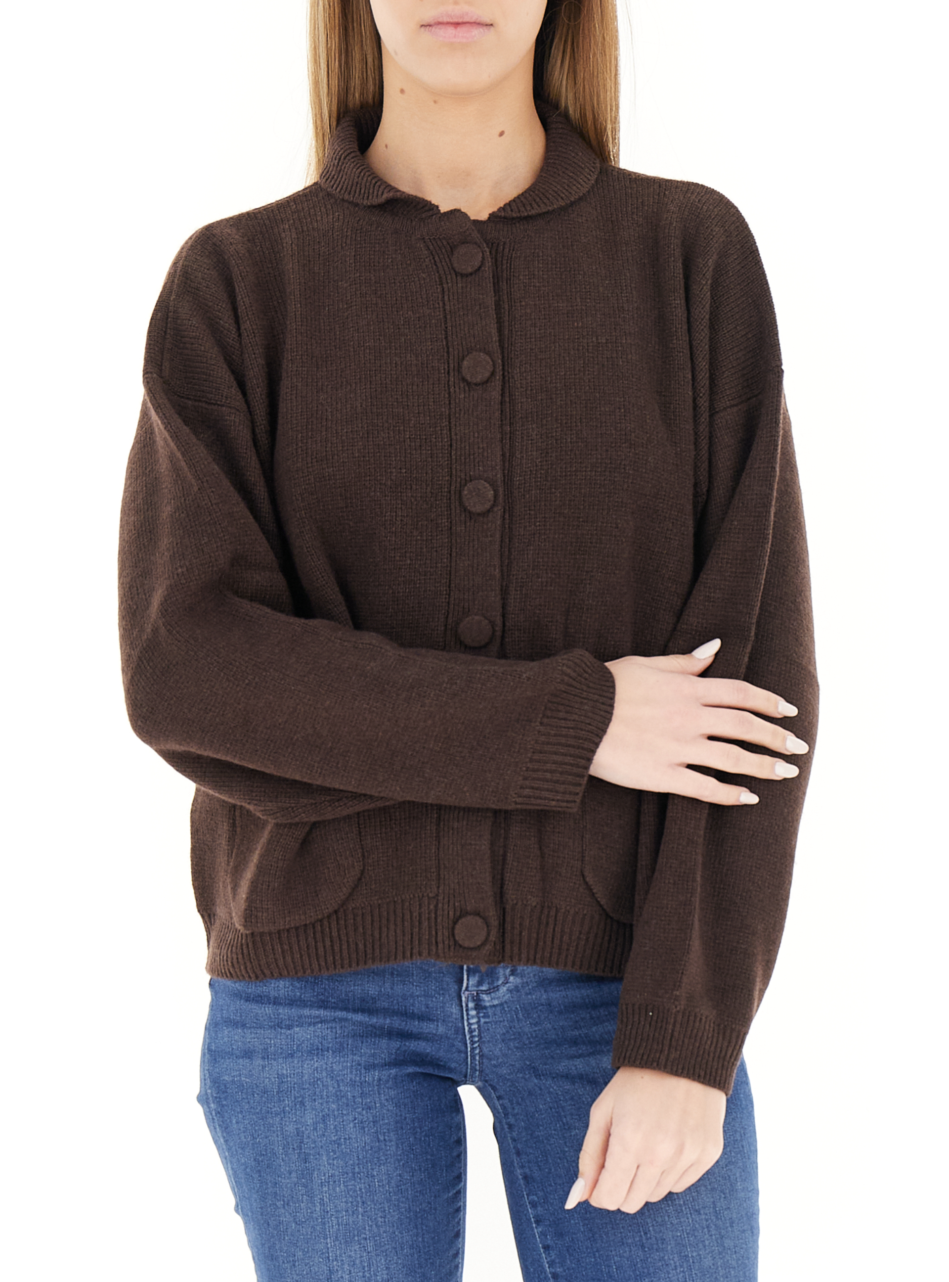 Cardigan con bottoni MARRONE UNI