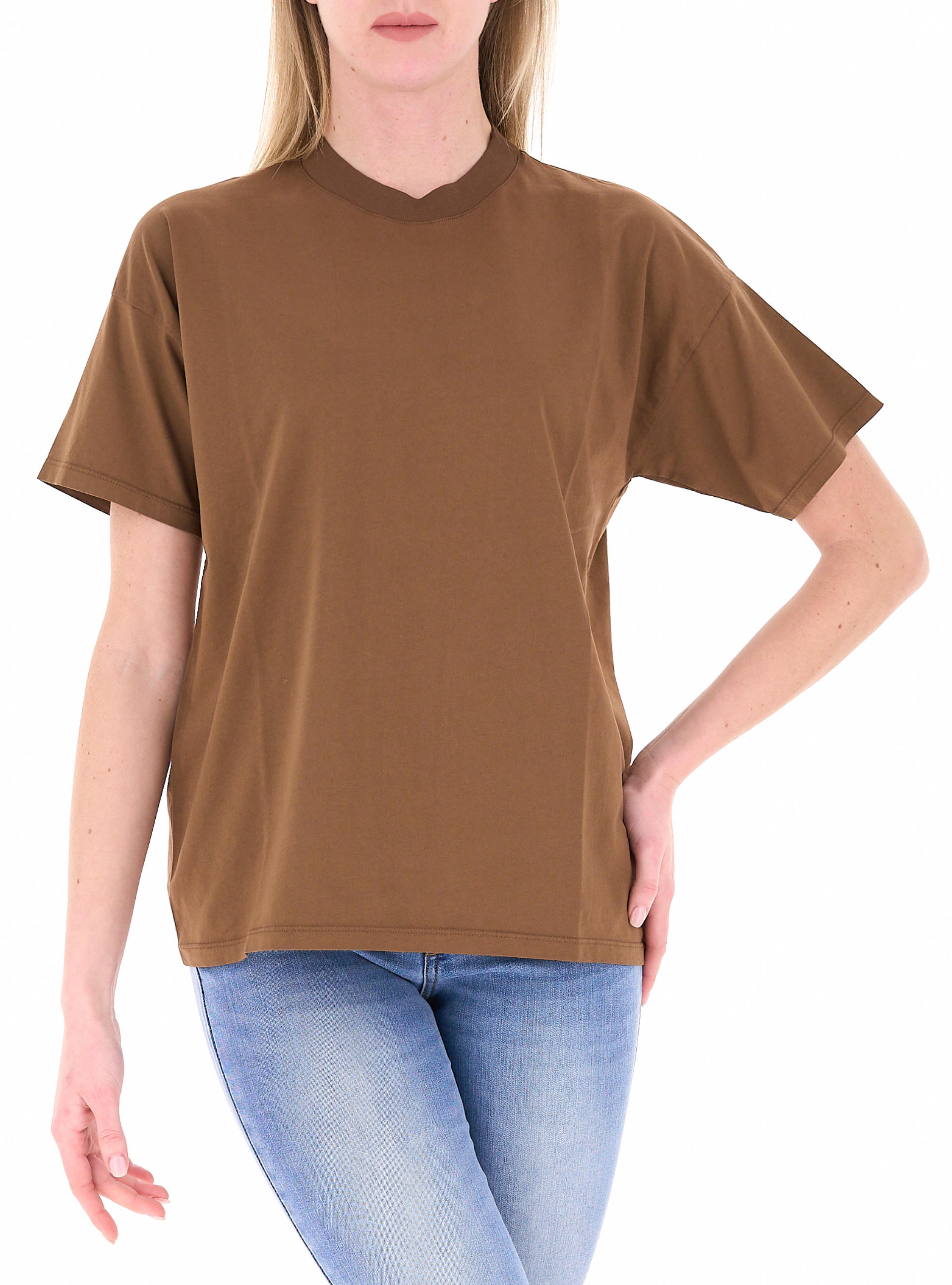 VICOLO T-shirt girocollo MARRONE