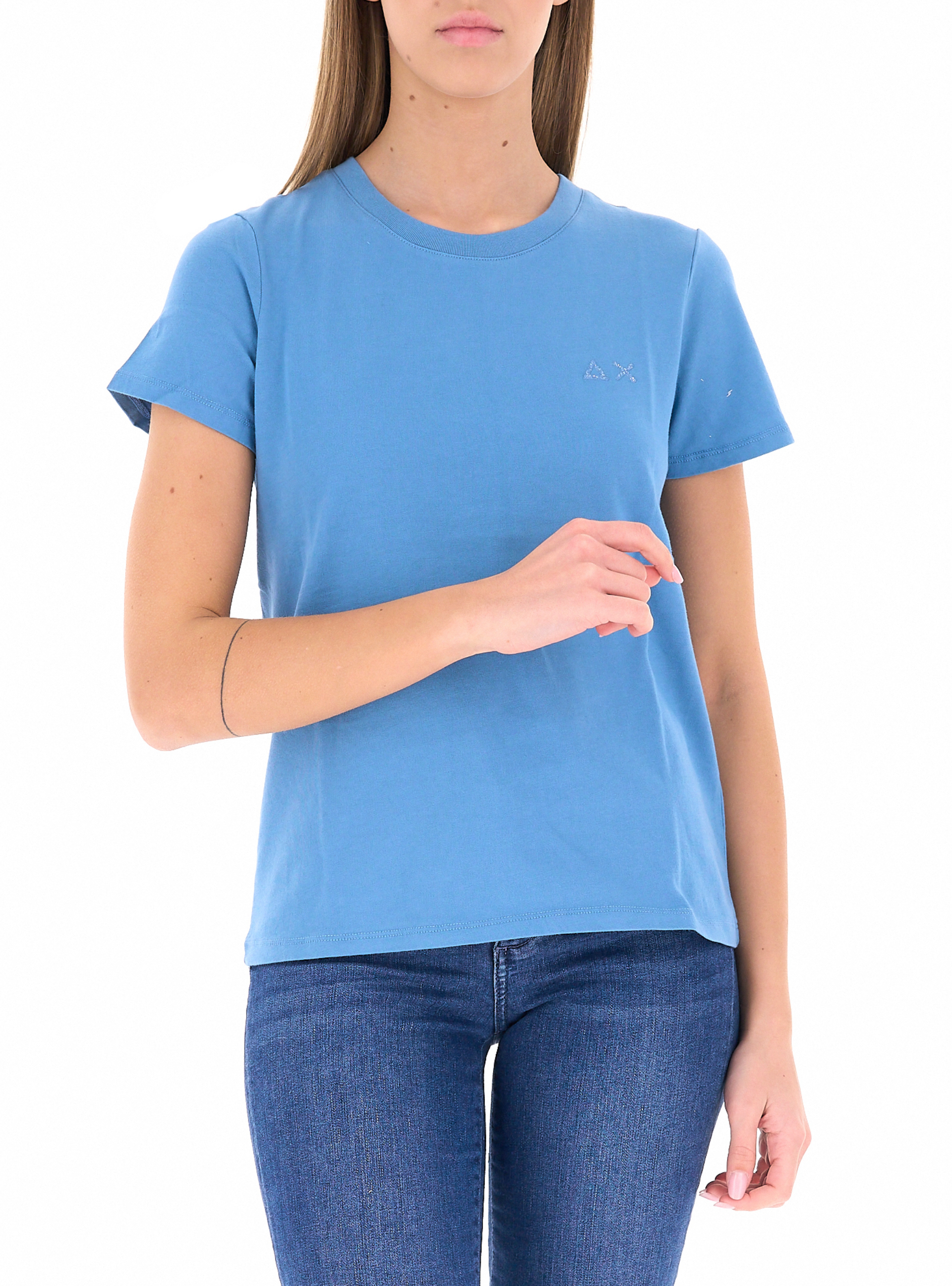 SUN68 T-shirt girocollo AZZURRO