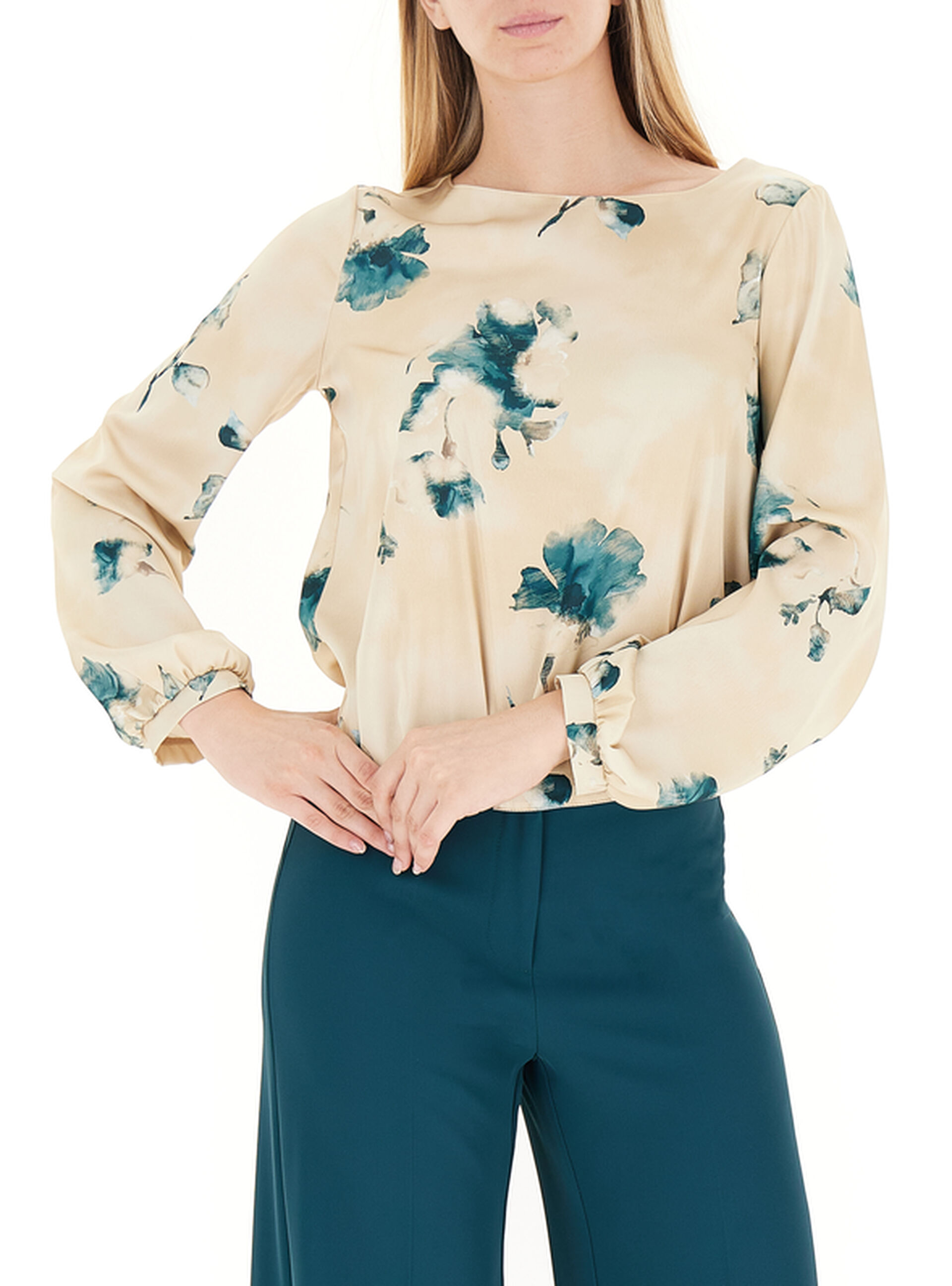 Blusa maniche lunghe BEIGE