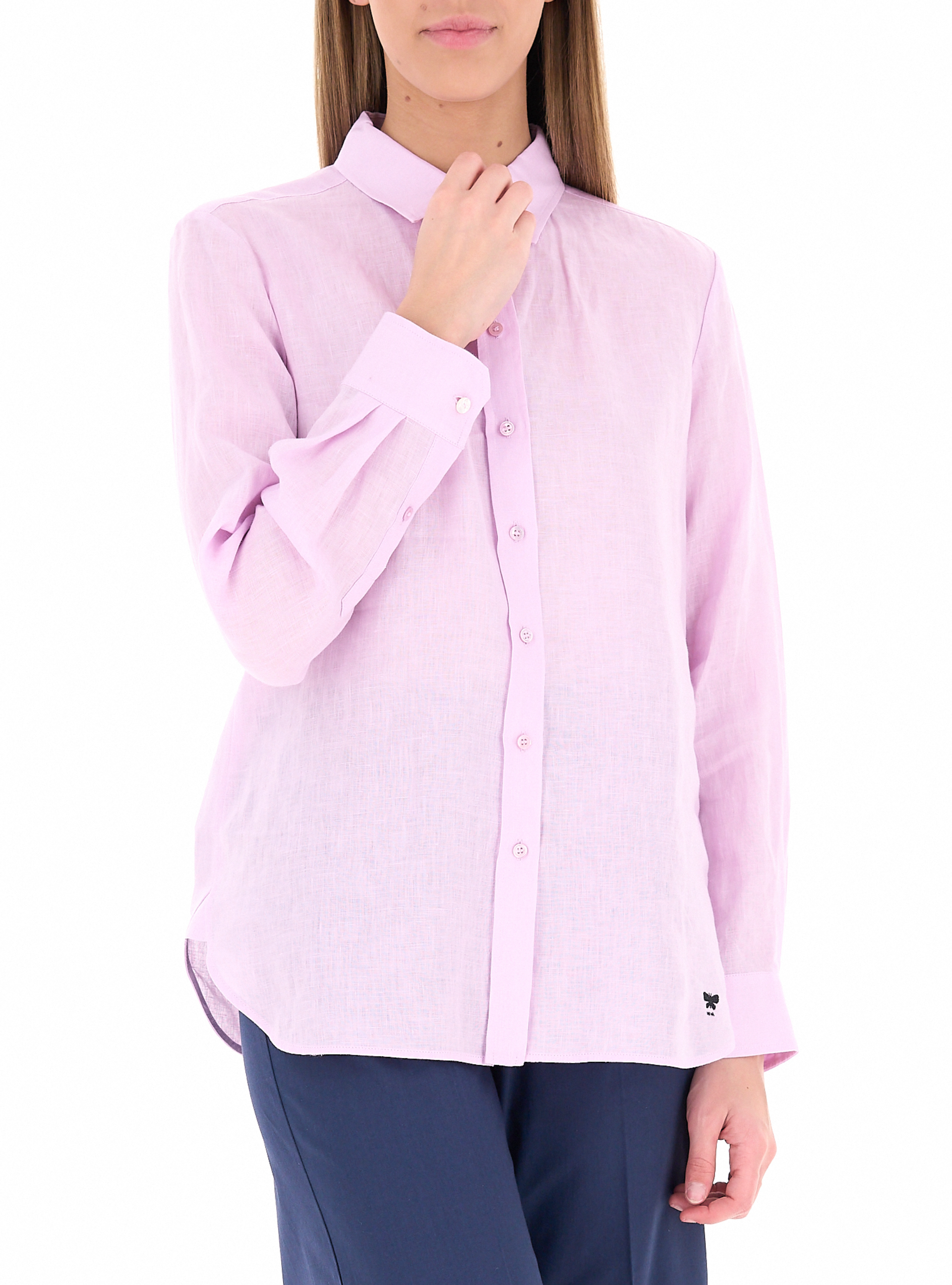 Camicia in lino ROSA CHIARO 46