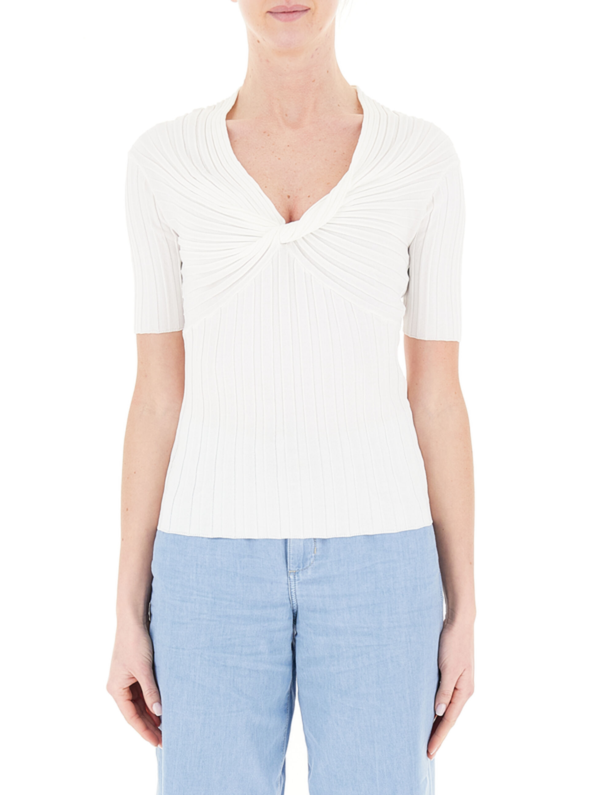 Maglia scollo a V LIU JEANS PANNA M