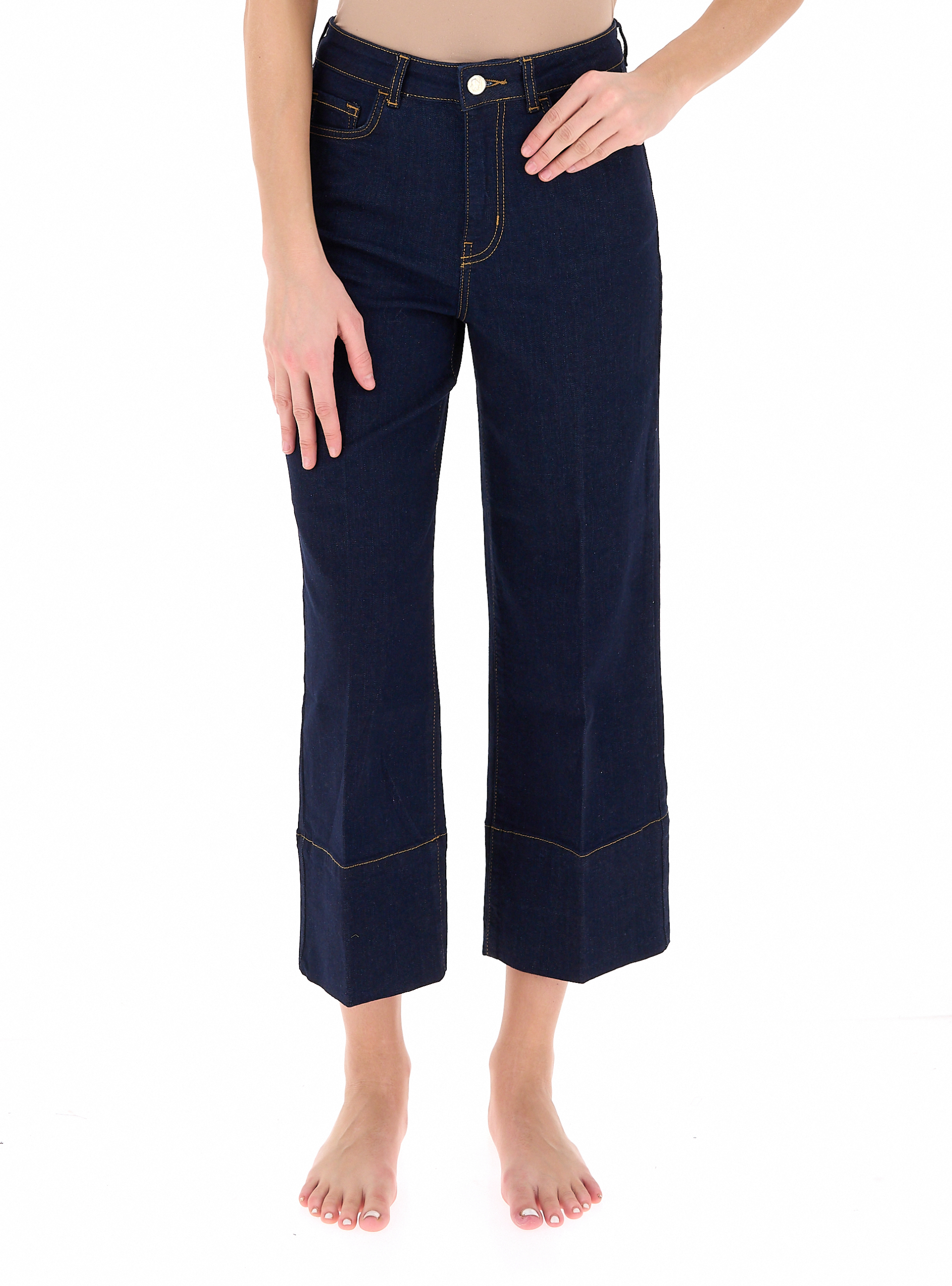 Jeans wide leg BLU SCURO