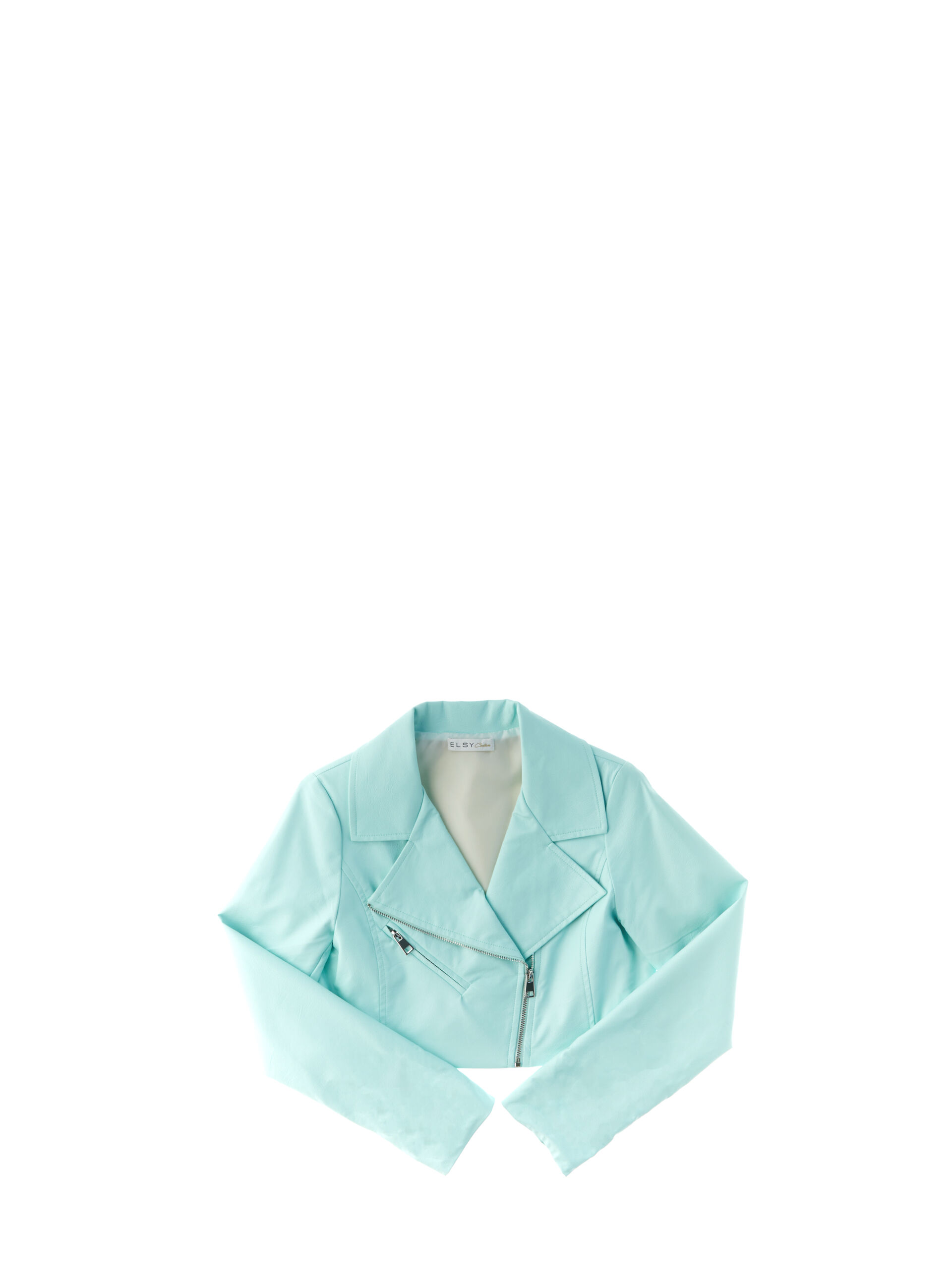 E.L.S.Y. Giubbino cropped AZZURRO