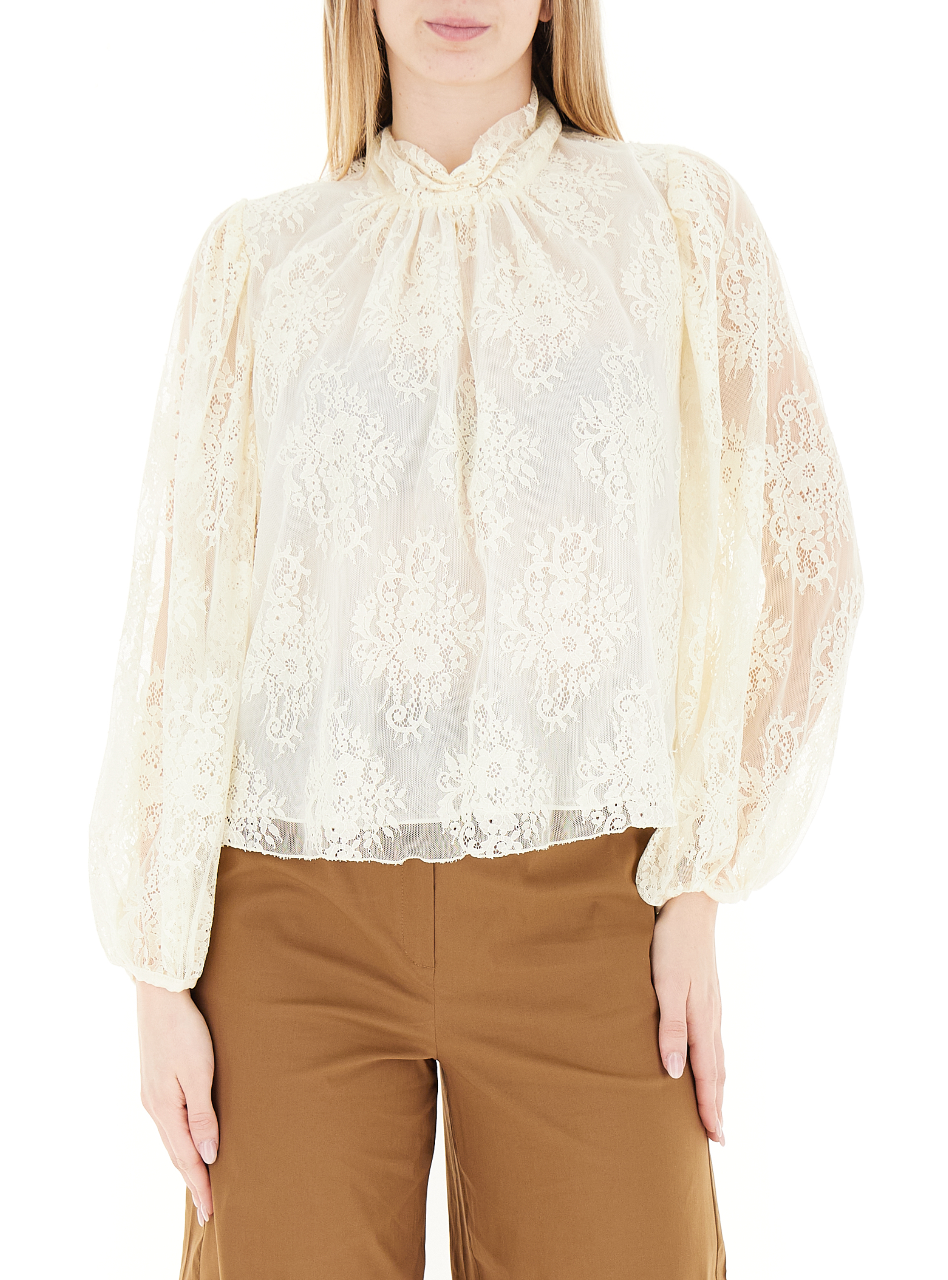 RINASCIMENTO Blusa in pizzo BURRO