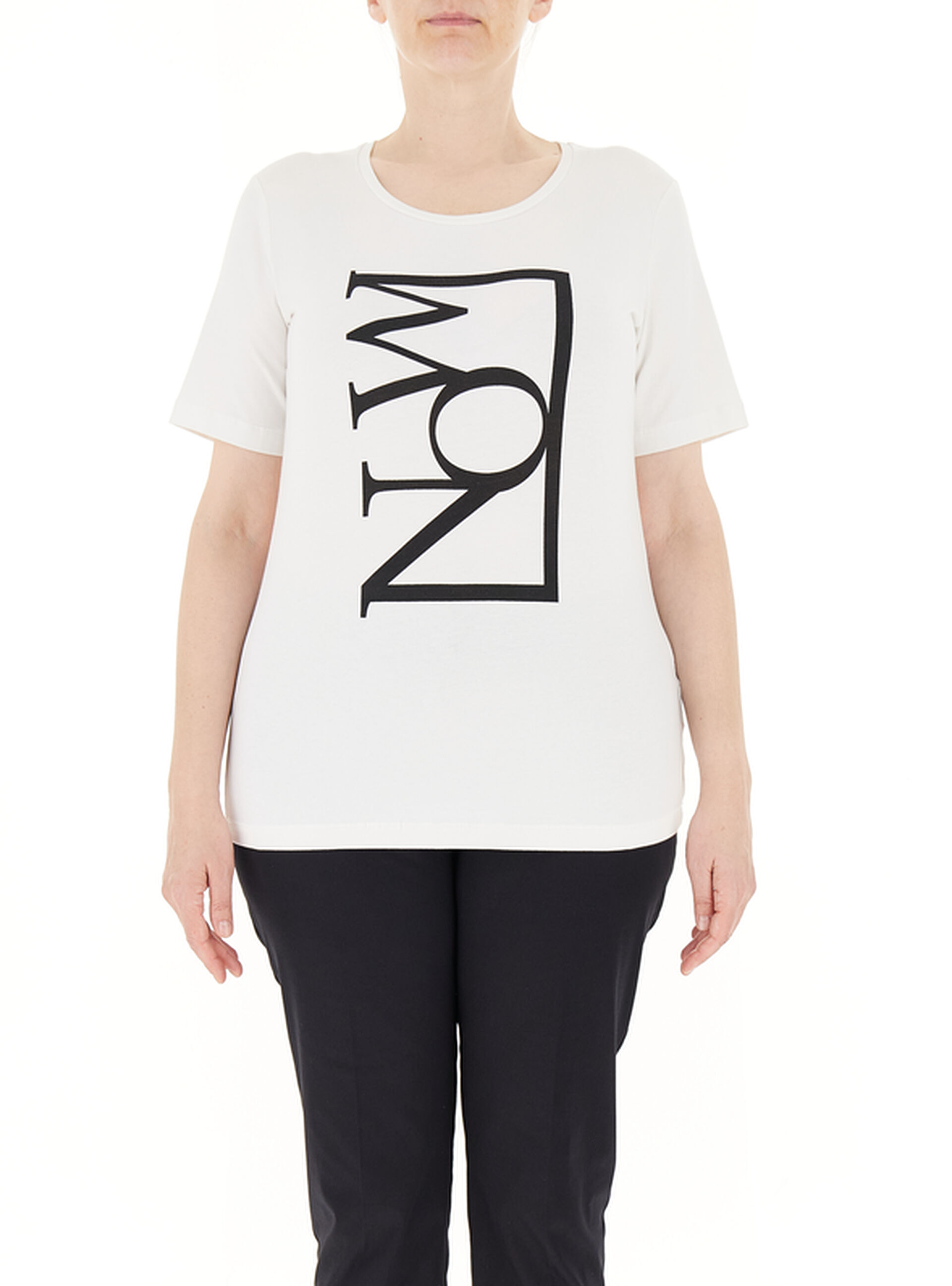 T-shirt con stampa BIANCO S