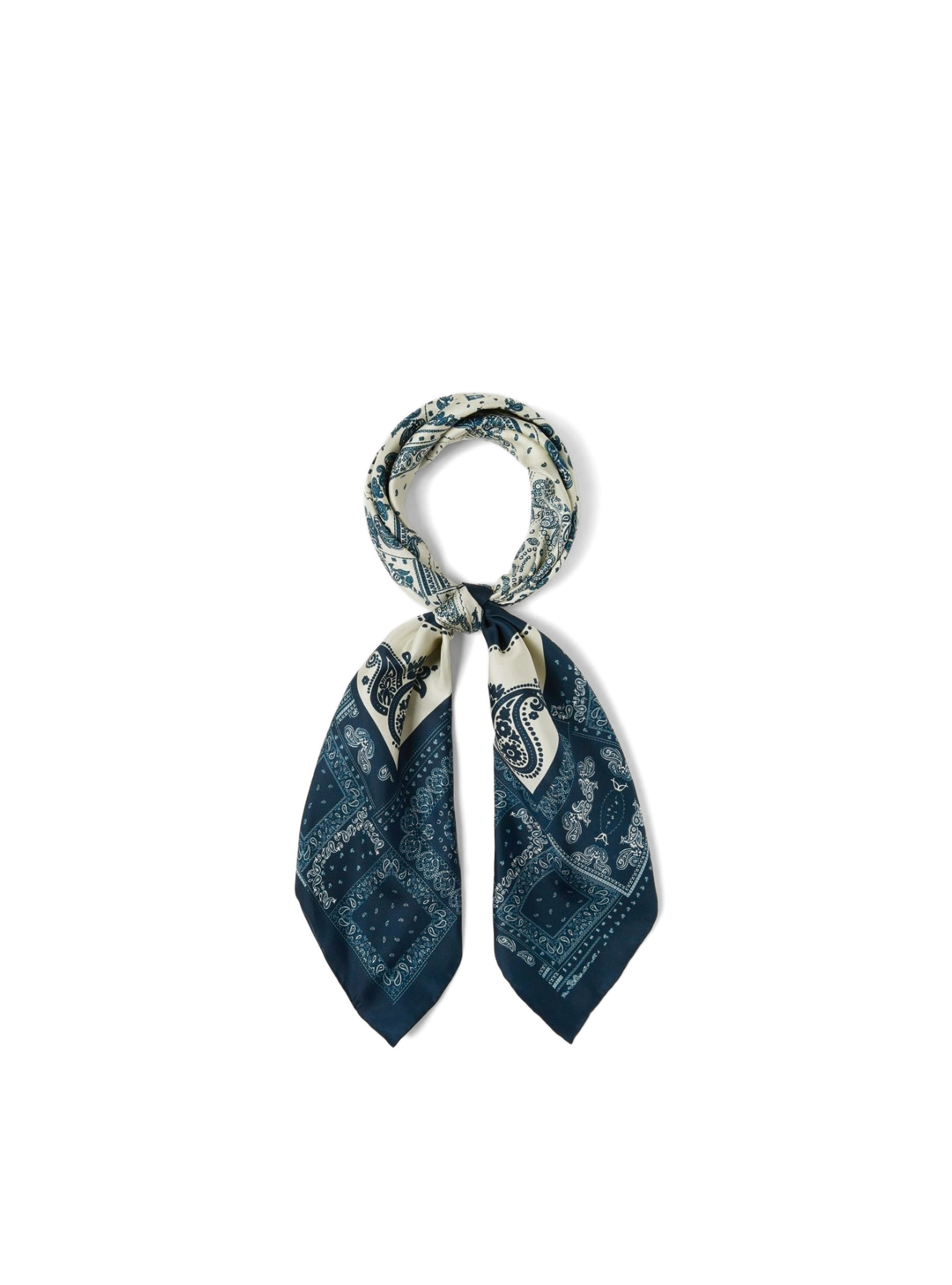 I BLUES Foulard in seta PETROLIO