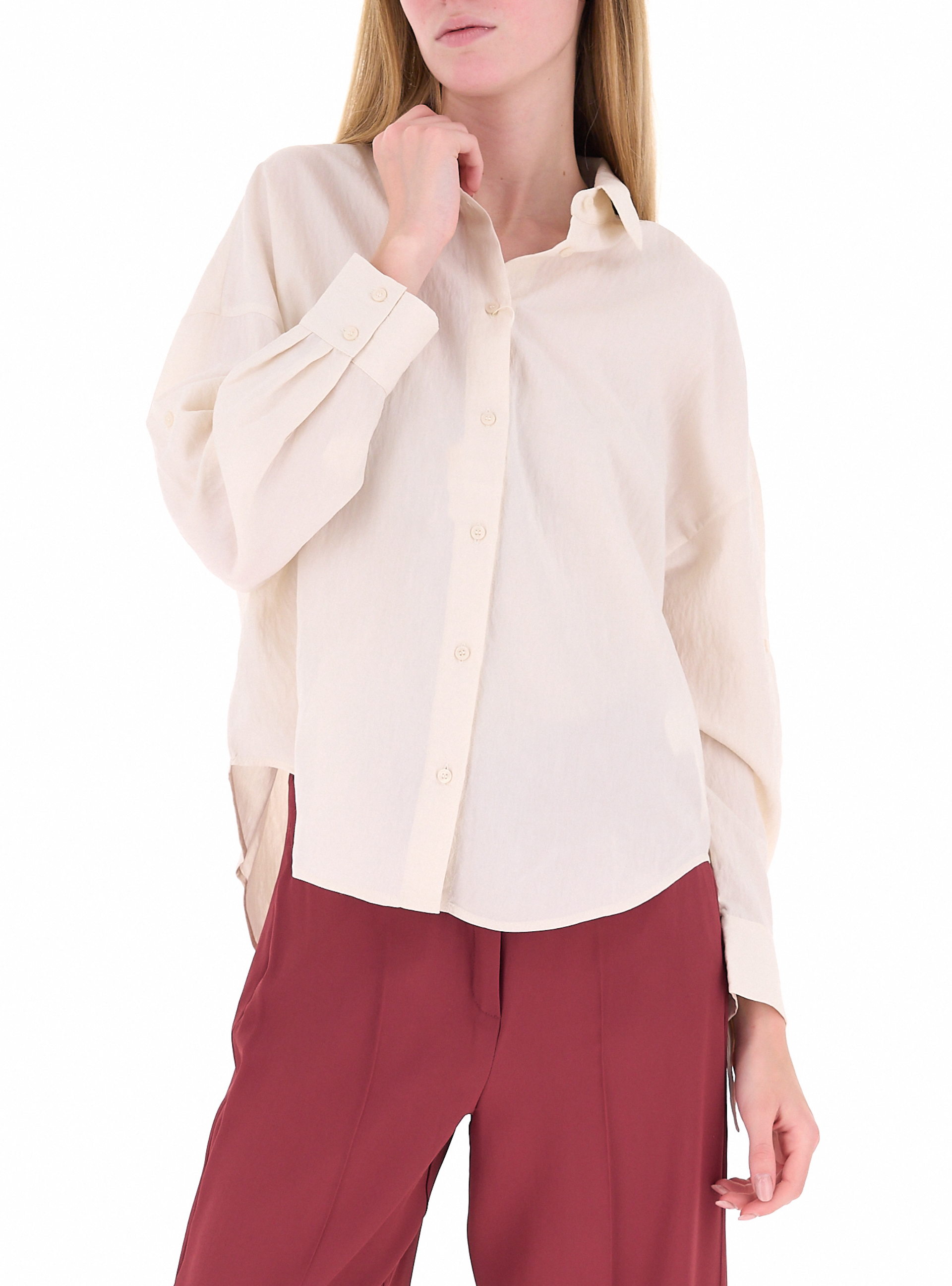 Camicia in viscosa AVORIO