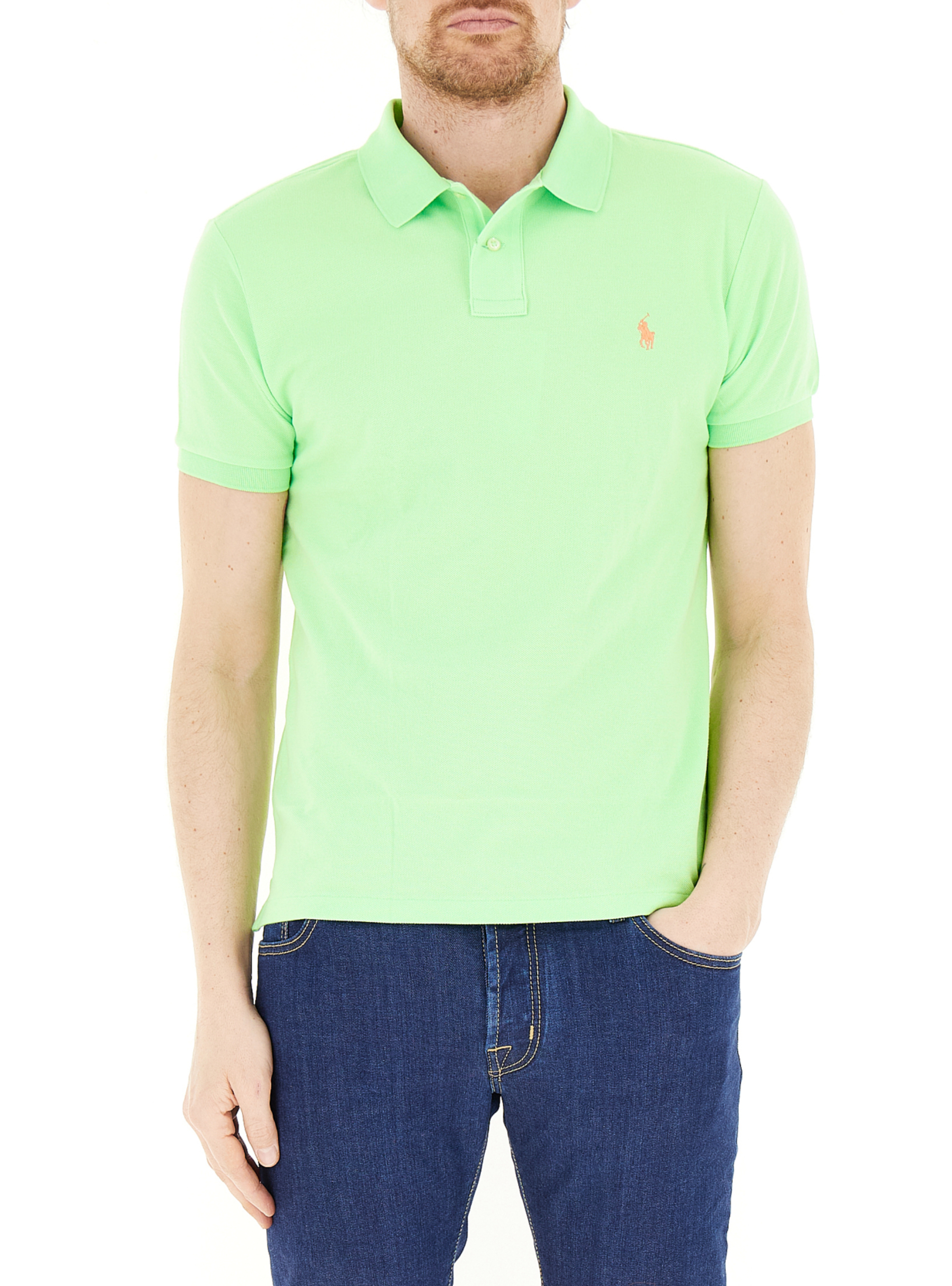 Polo slim fit POLO VERDE FLUO S