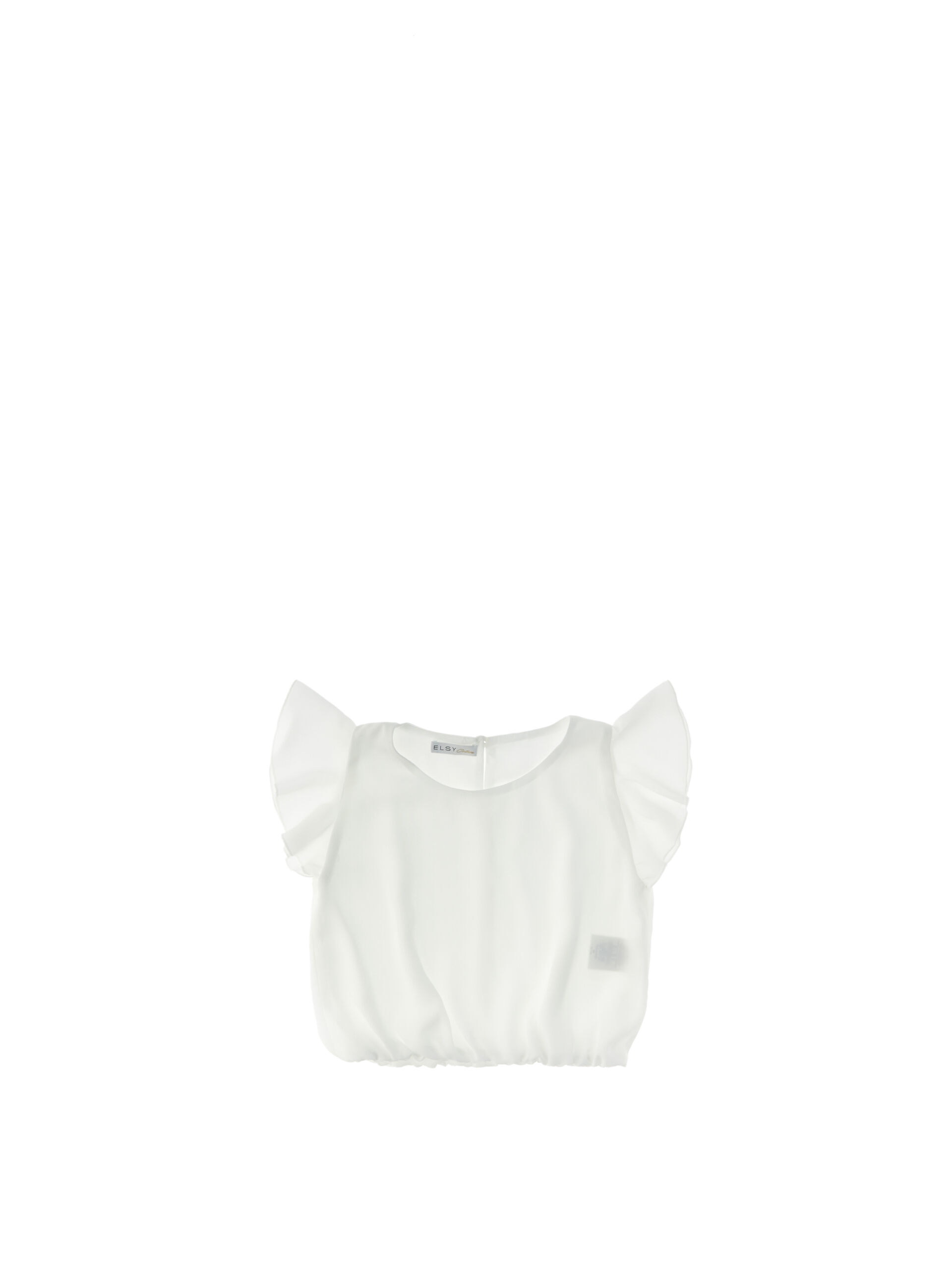 E.L.S.Y. Blusa con volant BIANCO