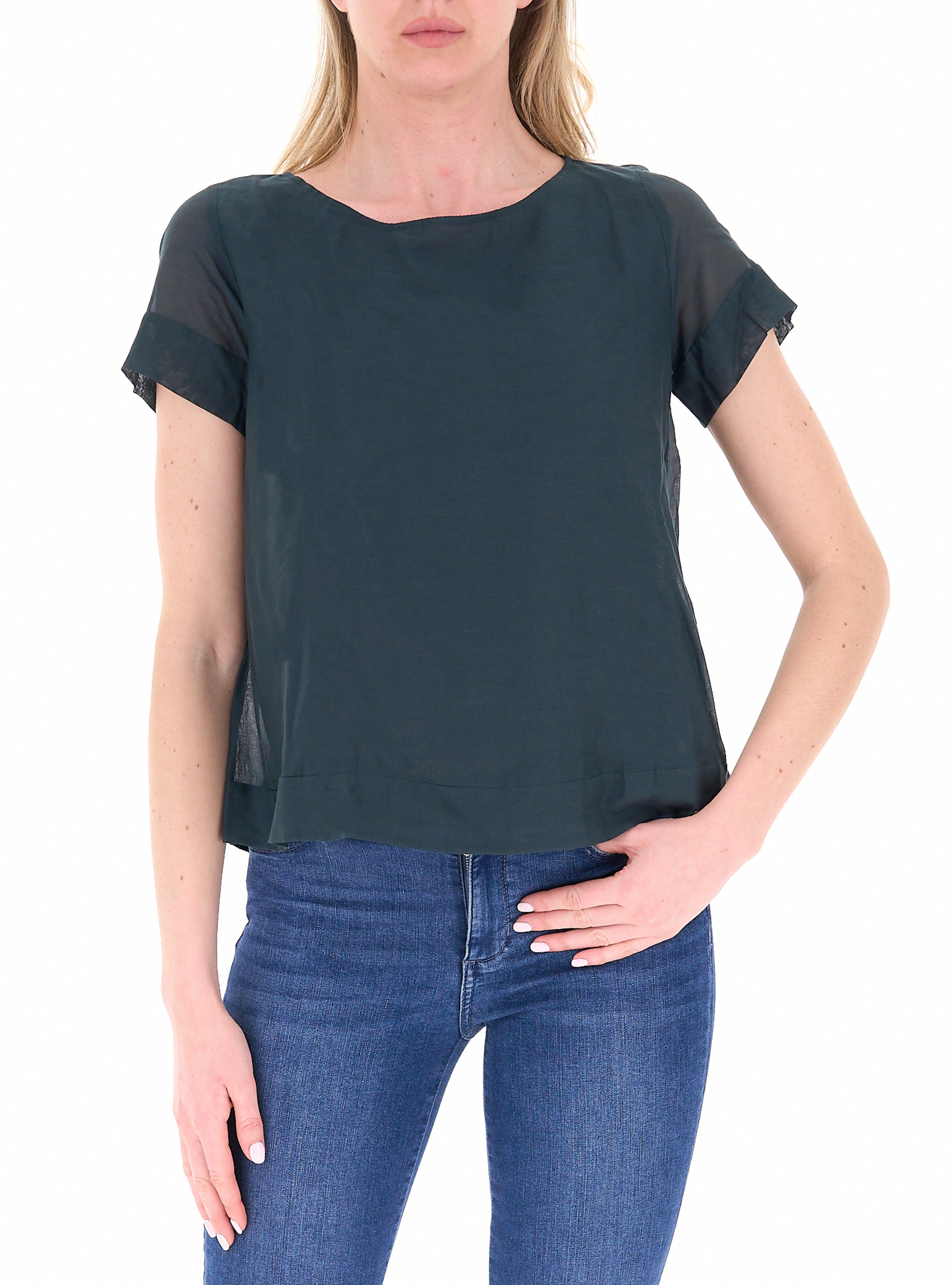 Blusa maniche corte VERDE SCURO